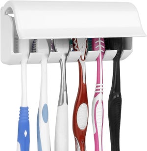Portaspazzolino Elettrico Da Parete Adesivo - Organizer Da Bagno In Acciaio Nero Con Drenaggio, Supporto Per Dentifricio E Rasoio, Senza Fori - 4