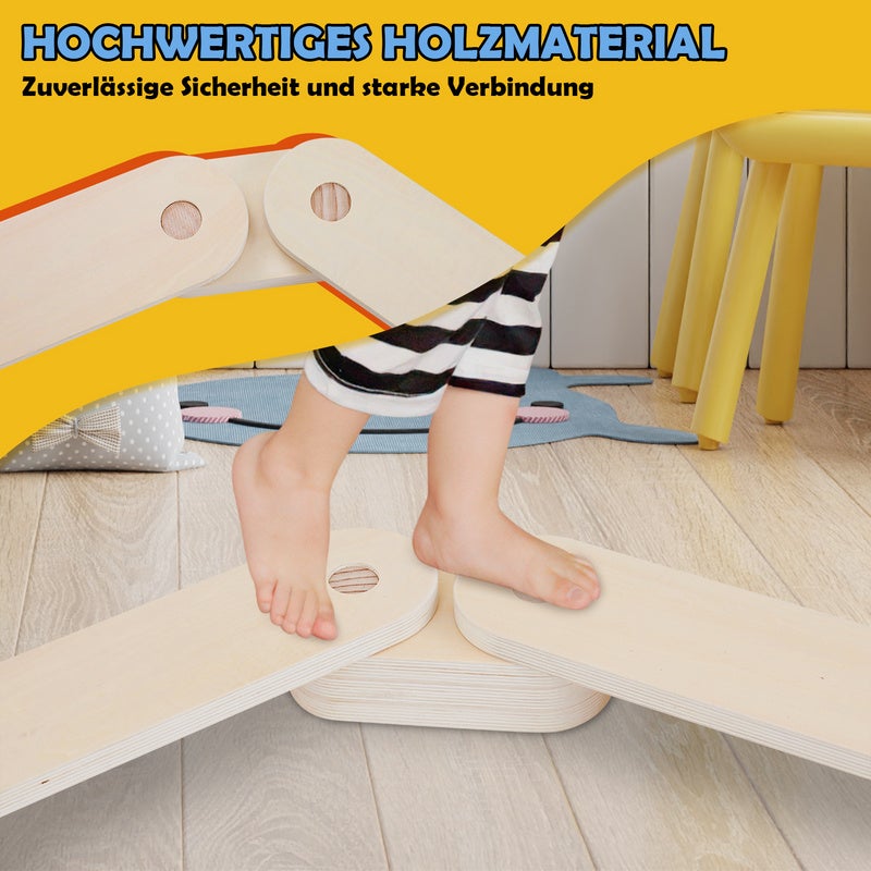 Planche d'equilibre pour enfants d'équilibre en bois pour l'entraînement de la coordination Extérieur&Intérieur Planche 70*10*1.8 cm - 3