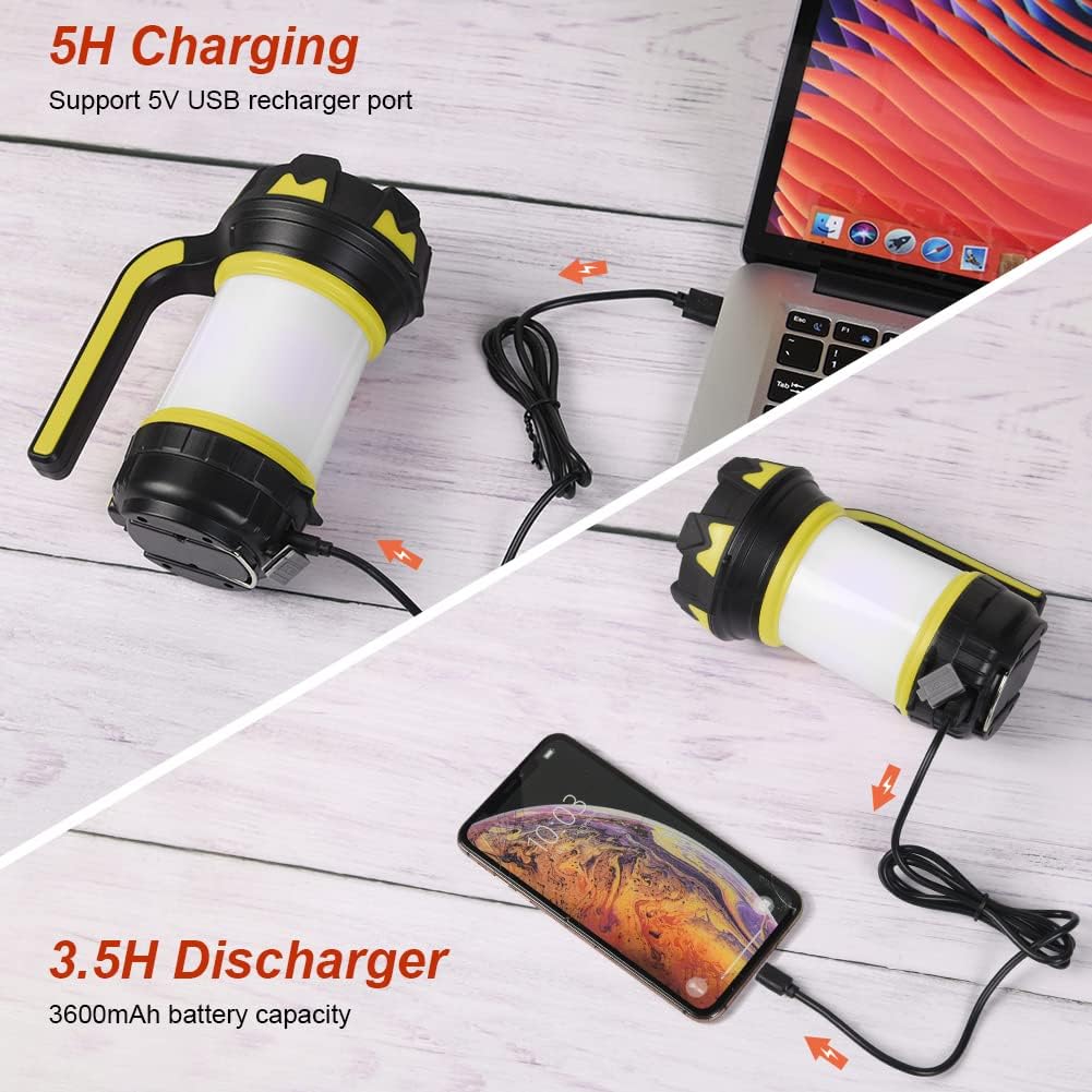 10pcs!! Lanterne Camping Rechargeable, LED Camping Lantern Puissante 3000Lm Lampe Torche 360° Eclairage 6 Modes lampe Camping - 4