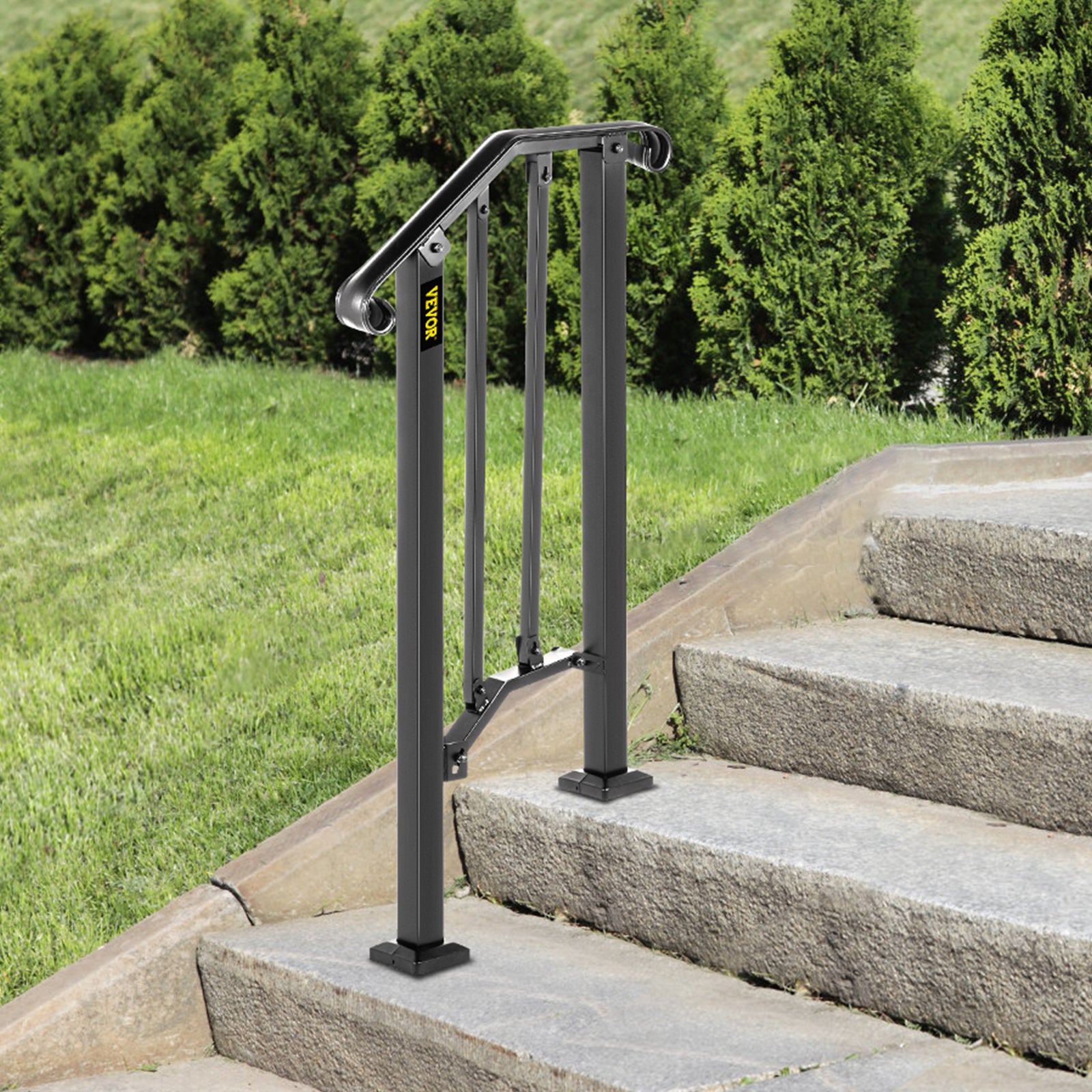 Rampe D’escalier en Fer Forgé VEVOR 1-2 ​​Marches Hauteur Flexible Garde-corps pour Escalier Main Courante pour Jardin Extérieur et Intérieur - 8