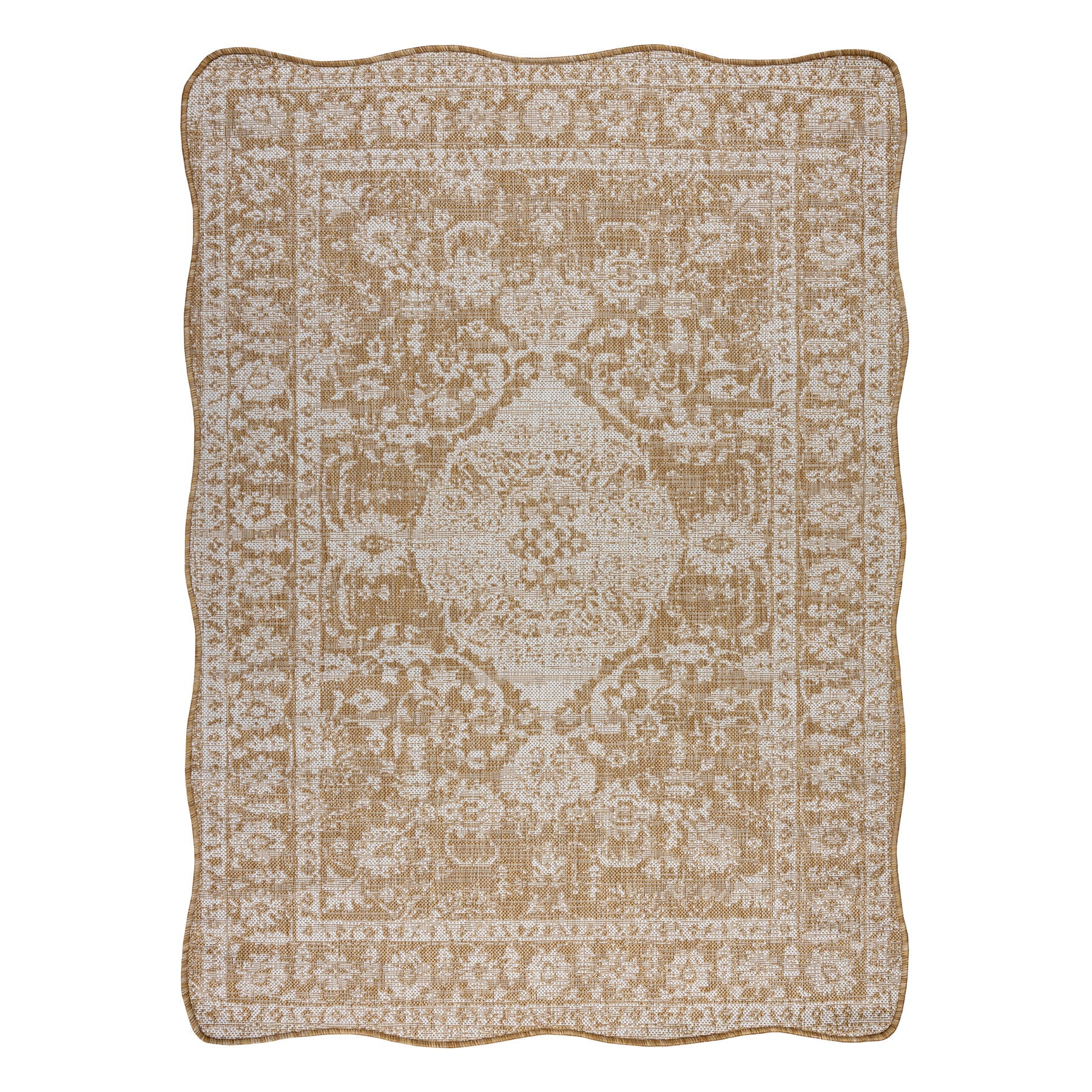 Dywan ORGANIC 2762 sizal Ornament, ramka naturalny / ecru - nowoczesny nieregularny kształt 160x220 cm