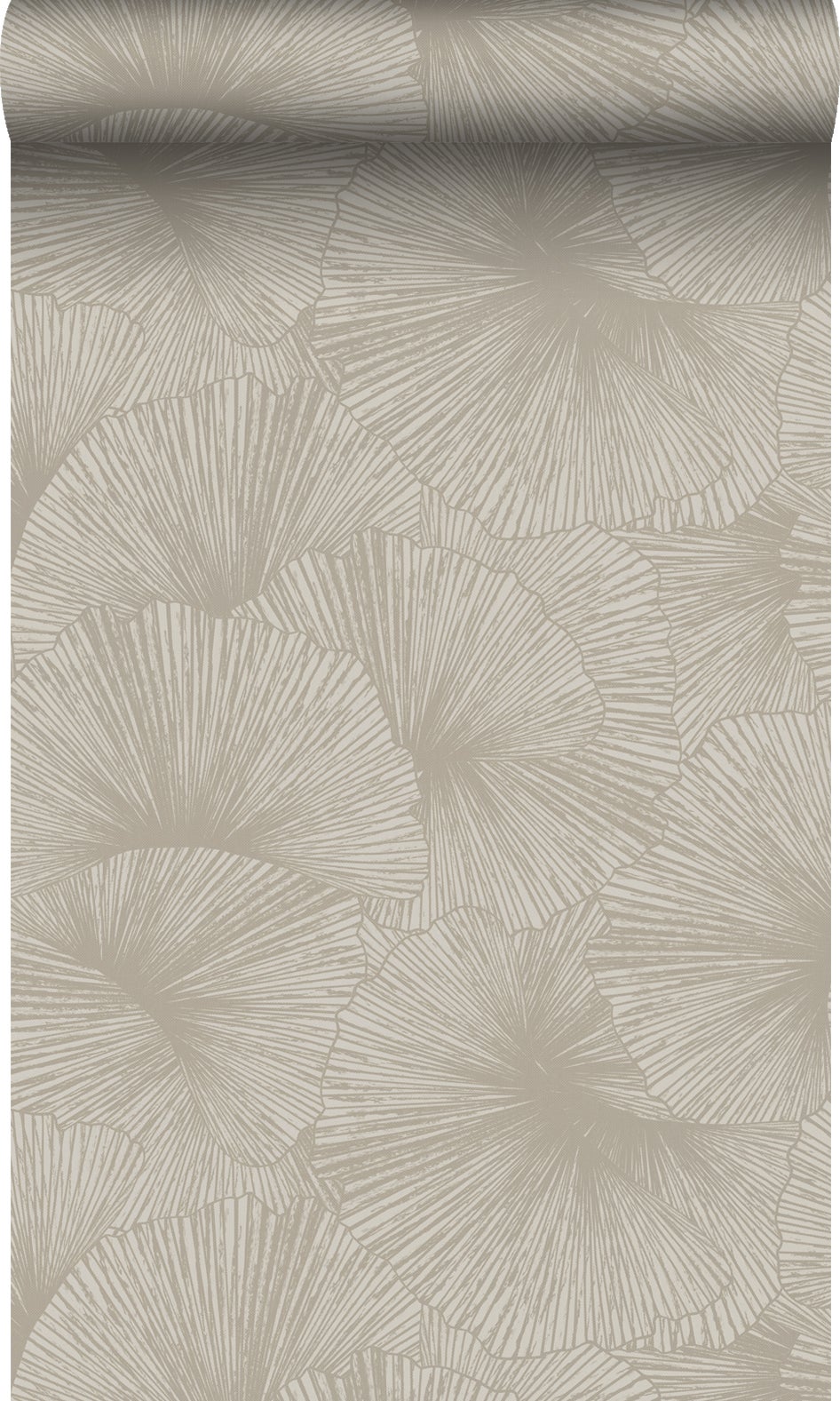 Papel pintado diseño 3d hojas gris pardo - 53 cm x 10.05 m - origin wallcoverings