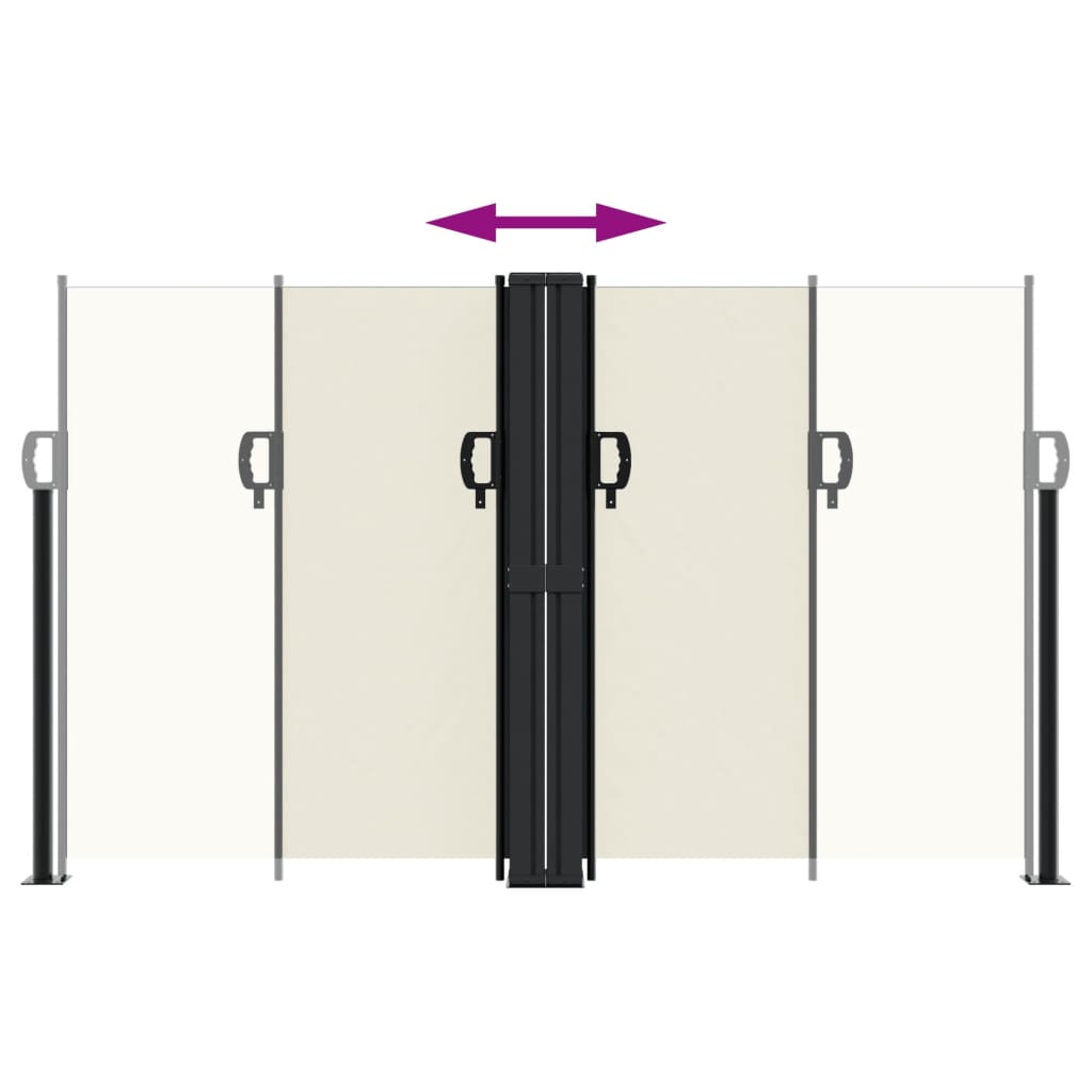 Toldo lateral | Toldo exterior | Toldo parasol retráctil crema 140x600 cm CFW347929 - 5