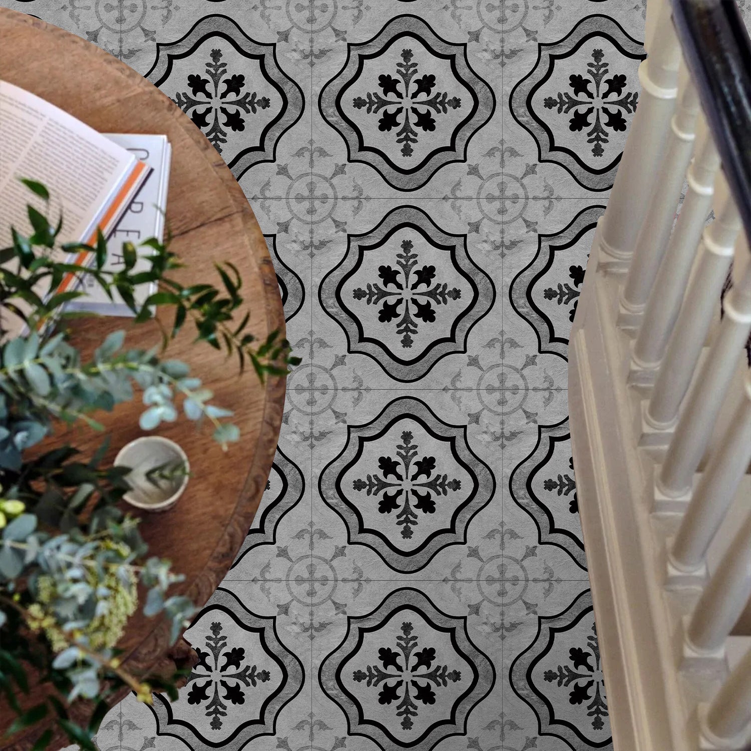 Autocollants de sol 10 pièces, décoration de sol DIY, autocollants muraux givrés auto-adhésifs, imperméables, résistants à l'humidité et à l'huile - 2