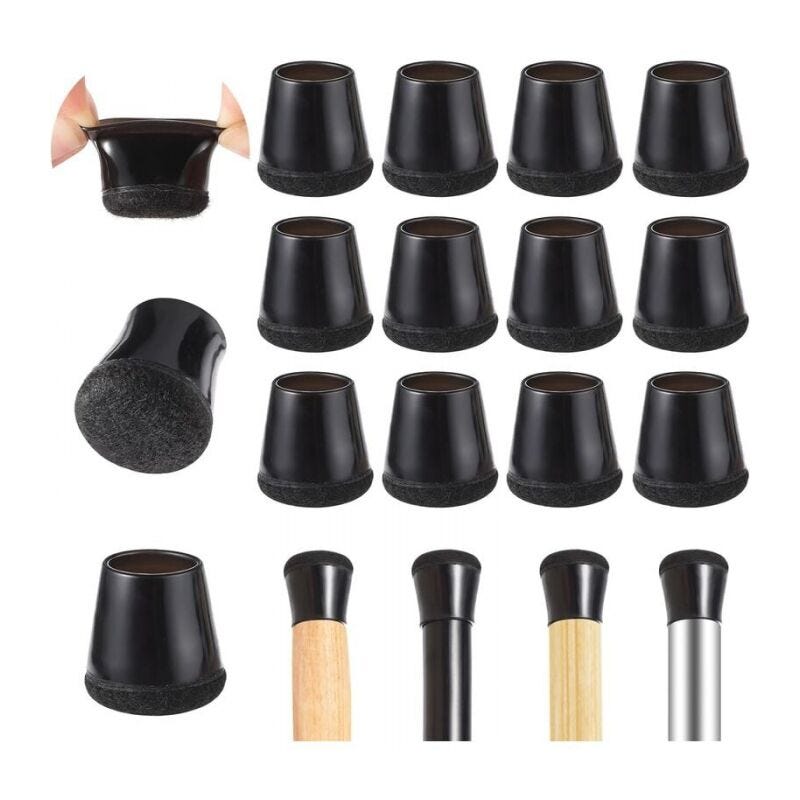 Protège-Pieds De Chaise En Silicone - 24 Pièces Ovales 40x20 Mm, Anti-Rayures Et Anti-Bruit