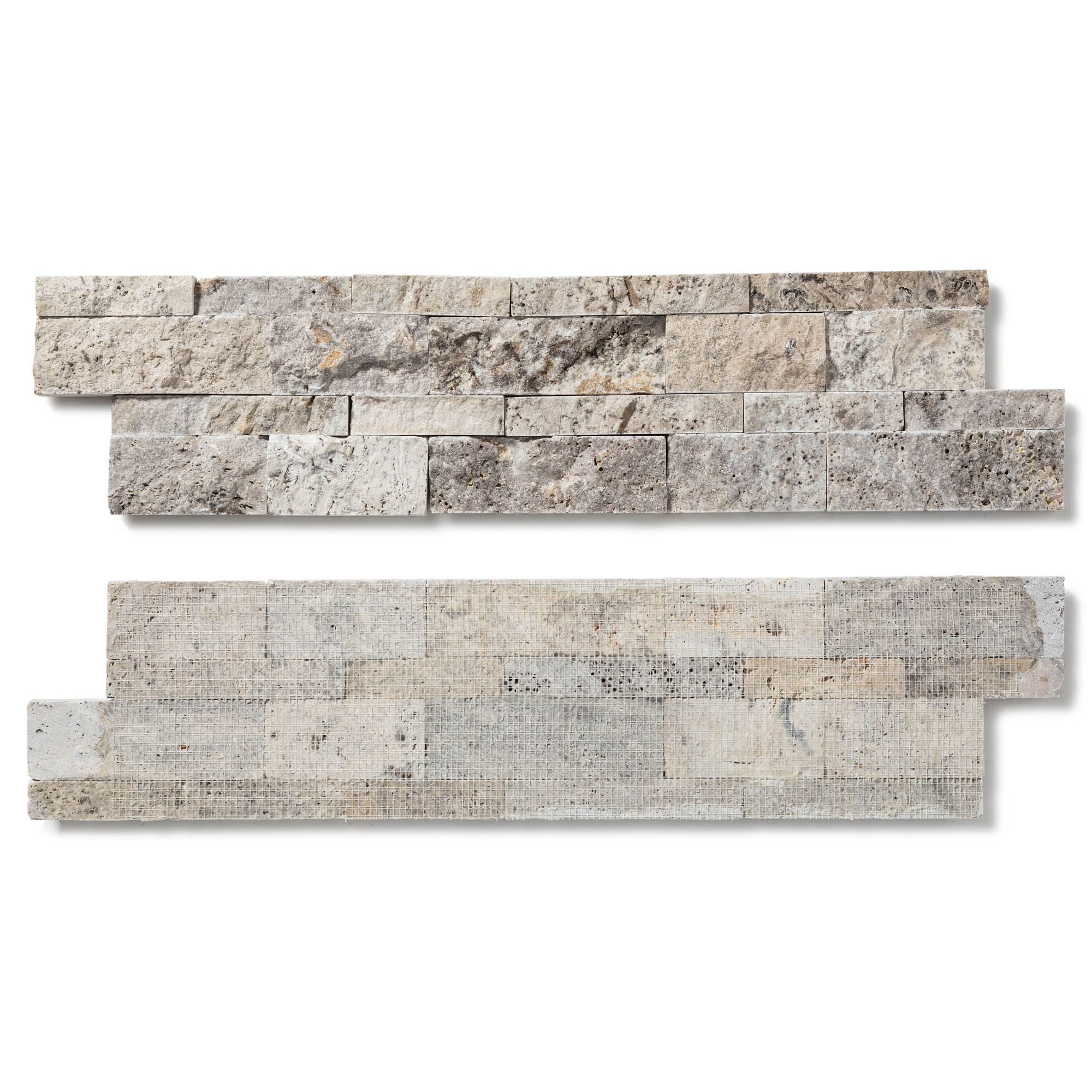 Pierre de parement Travertin Gris Silver 60x15 cm Brut (lot de 0,99 m² soit 11 plaques) - RO'MA NATURE - 5