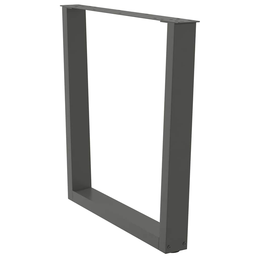 Maison Exclusive - Pieds de table à manger en forme de V, 2 pièces, anthracite, 90 x (72-73,3) cm, acier - 4