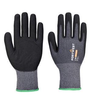 Gant de travail EUROTECHNIQUE enduit latex crêpé gris/jaune T10 - COVERGUARD - 3800