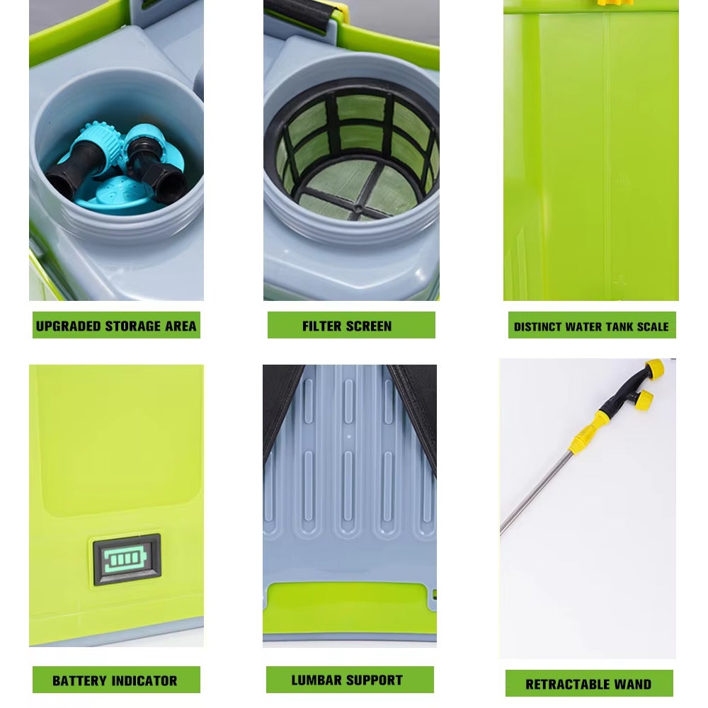 Pulvérisateur électrique au Lithium 20L, outils électriques d'irrigation par pulvérisation de pelouse de cour pour broche de batterie Makita 18V - 7