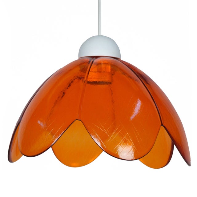 Suspensión TOSEL PARAGUAS vidrio cúpula naranja D25 x H80 cm