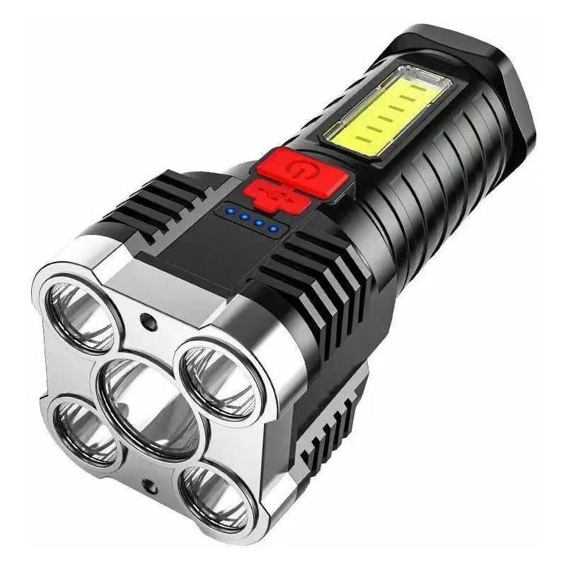 Lampa przeciwwybuchowa z 5 diodami COB - Oświetlenie boczne dalekiego zasięgu - Do domu i na zewnątrz - Ładowanie USB