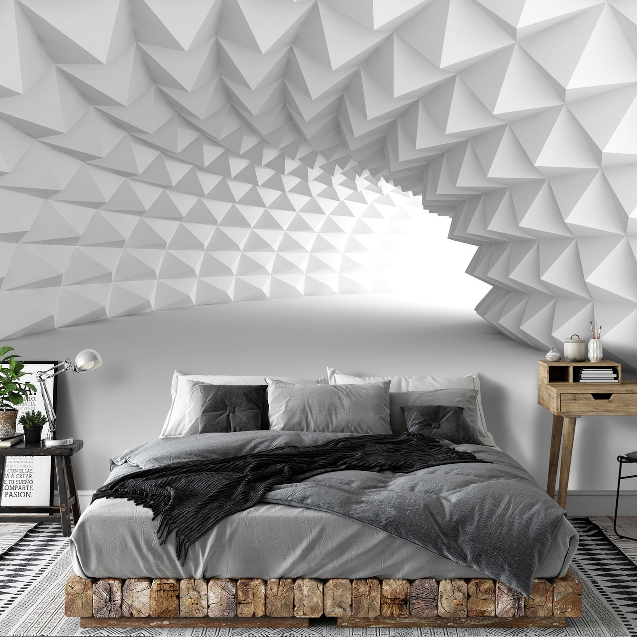 Papier Peint Intissé Panoramique 3d Tunnel Abstraction 312x219 cm ...