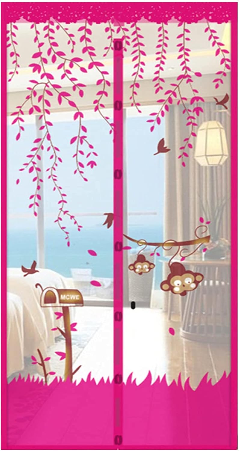 Moskitiera magnetyczna na okno, automatycznie zamykana moskitiera magnetyczna (różowa, 120 * 220 cm)