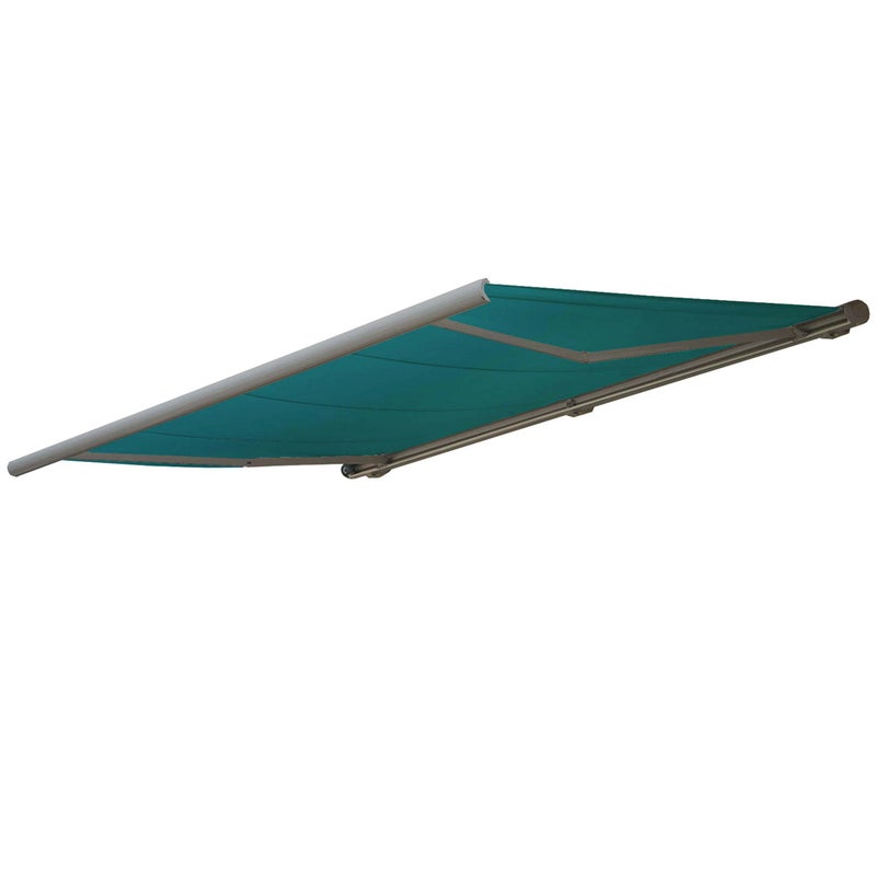 Wymienne poszycie do markizy T122, pełna kaseta Wymienne poszycie przeciwsłoneczne 4x3m ~ Poliester niebiesko-zielony