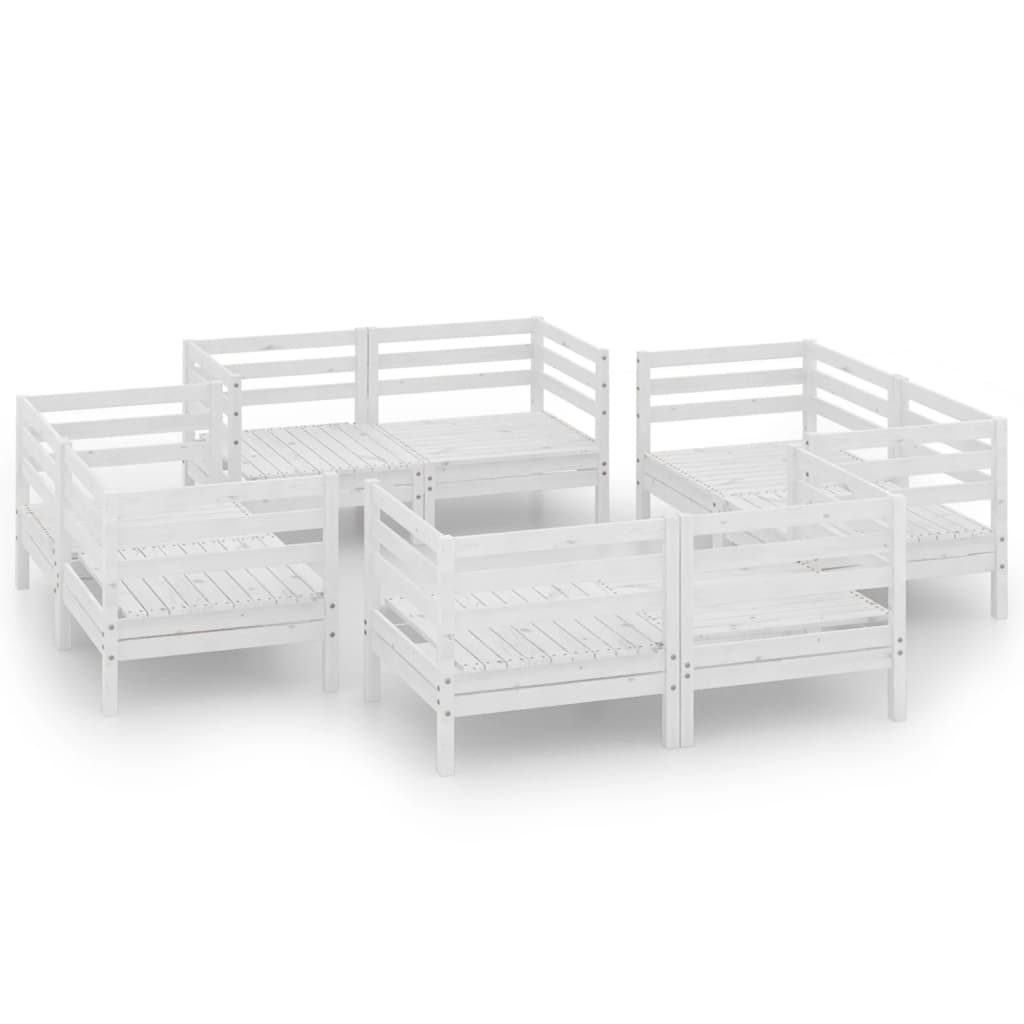 Salon bas de jardin en Bois Blanc 7 personnes - 7