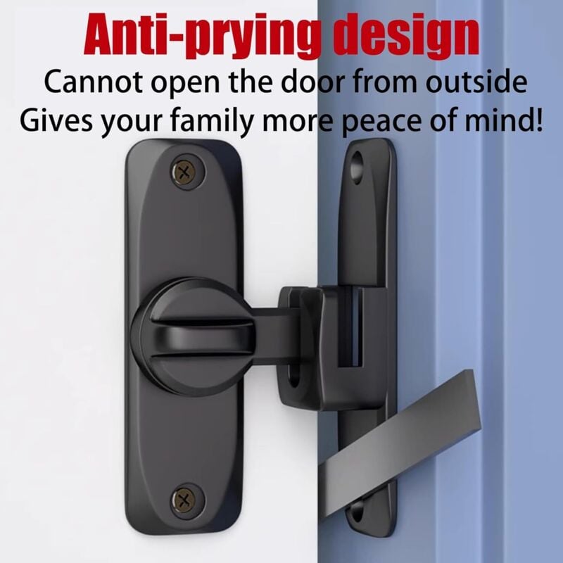 Chiusura a scatto - Serratura di sicurezza - Serratura a scatto con foro per lucchetto - (Nero) - 5