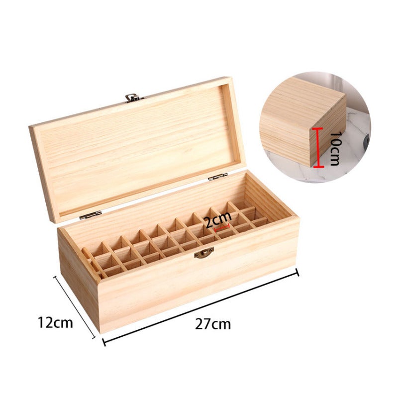 Boîte en bois pour huiles essentielles avec 36 compartiments, capacité pour flacons d'huiles essentielles de 1 à 3 ml. - 2