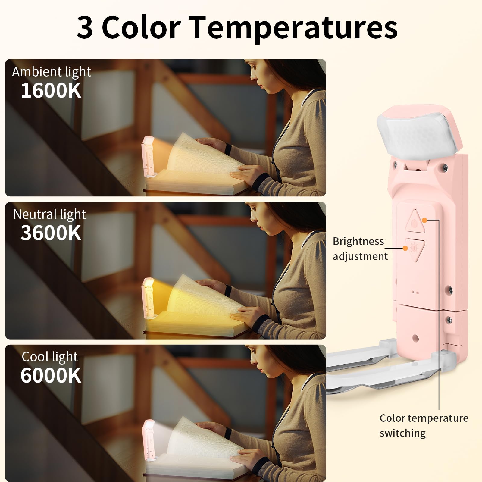 Lampada Da Lettura A LED Con Clip: 3 Livelli Luminosità, Ricaricabile USB, Collo Flessibile 360°, Per Letto E Scrivania