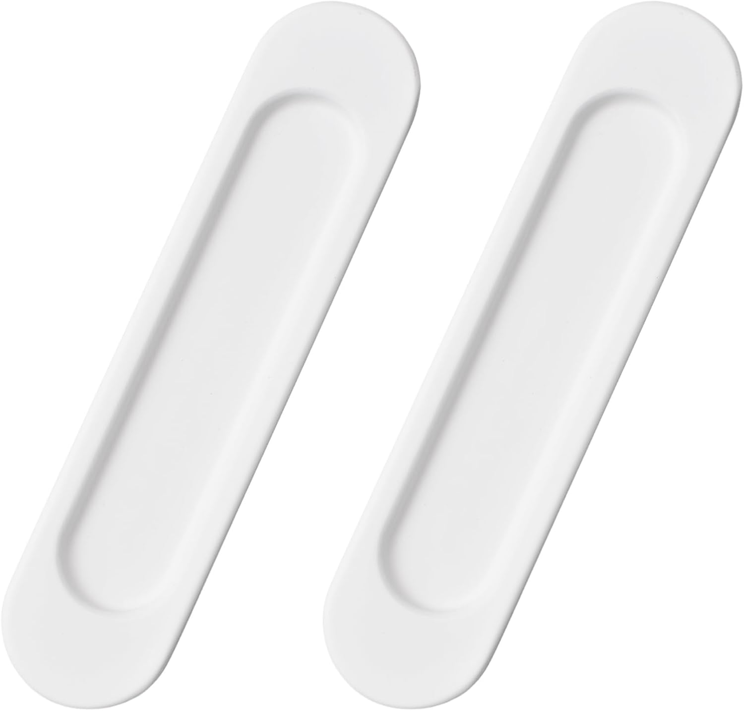 Lot De 2 Poignées De Porte Coulissante Ovales Auto-adhésives En Alliage D'aluminium Blanc Chaud Sans Perforation Pour Porte De Coulissante 15 Cm 97026089