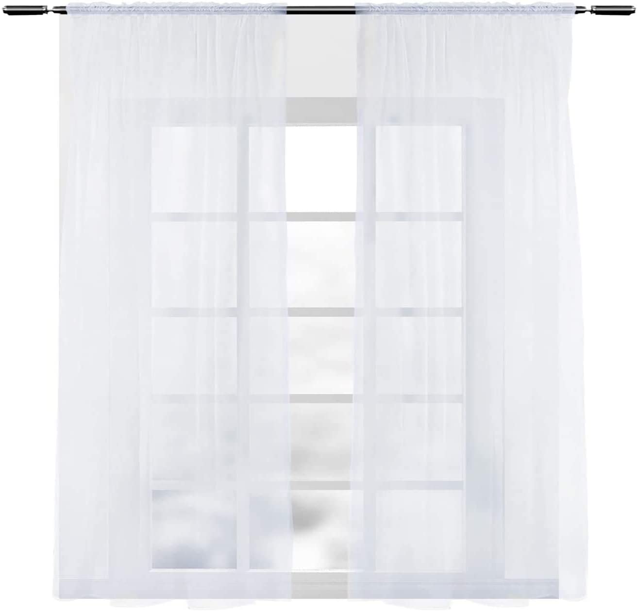 Panneau rideau fenêtre filtrant seuil Farrah blanc 54 L x 84 L