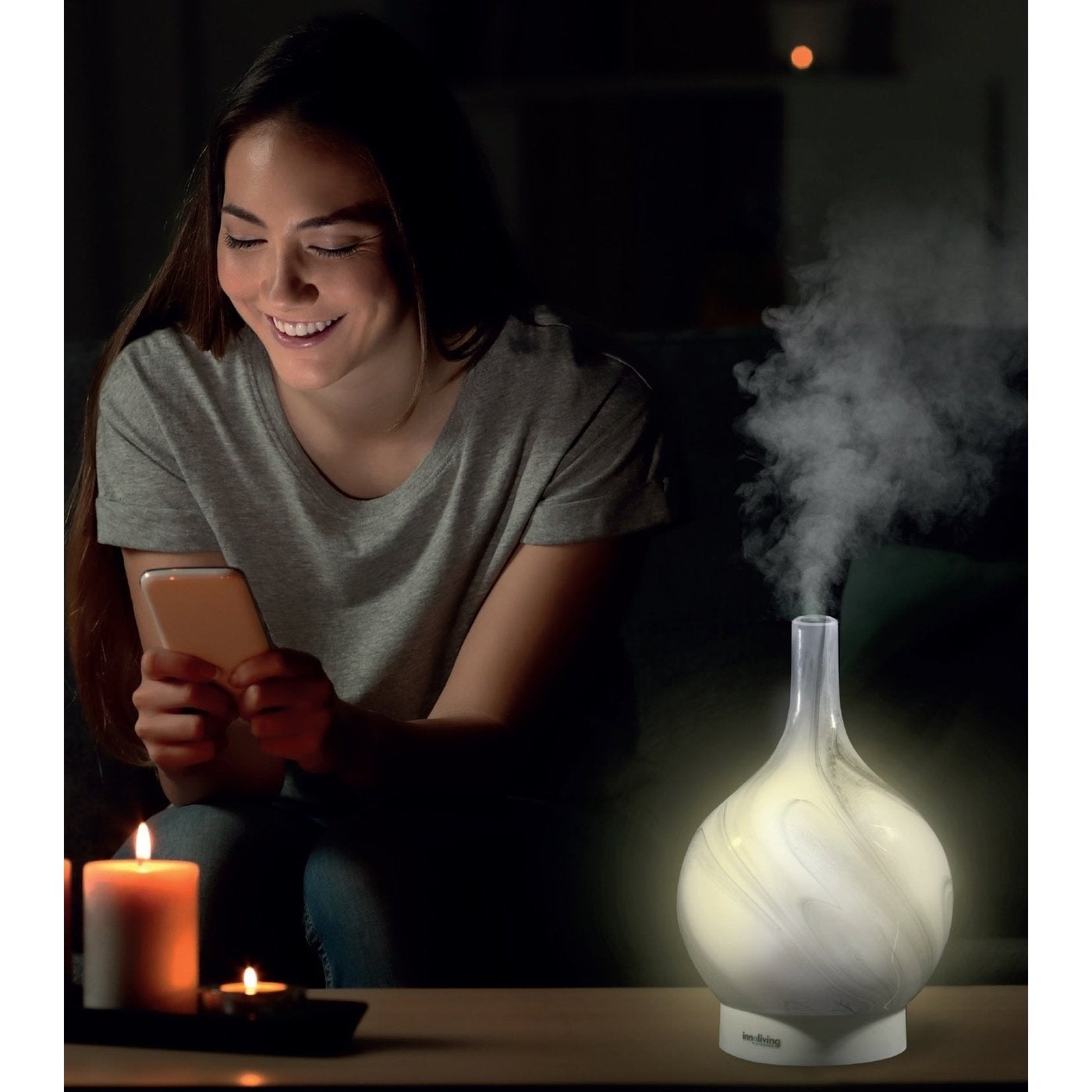 Diffusore d'aroma ad ultrasuoni in vetro rilassante 150ml, Innoliving INN-773 - 4