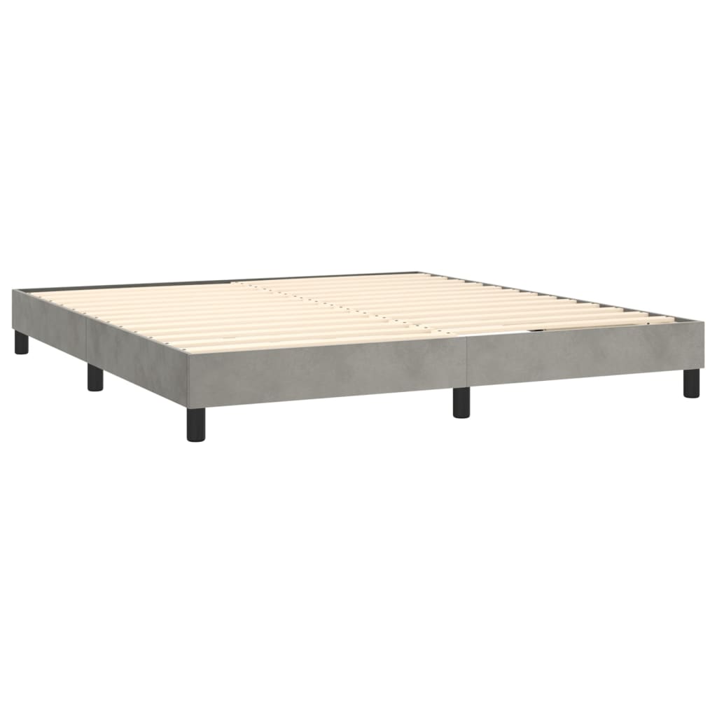 Maison Exclusive - Sommier à lattes de lit et matelas Gris clair 180x200cm Velours - 4