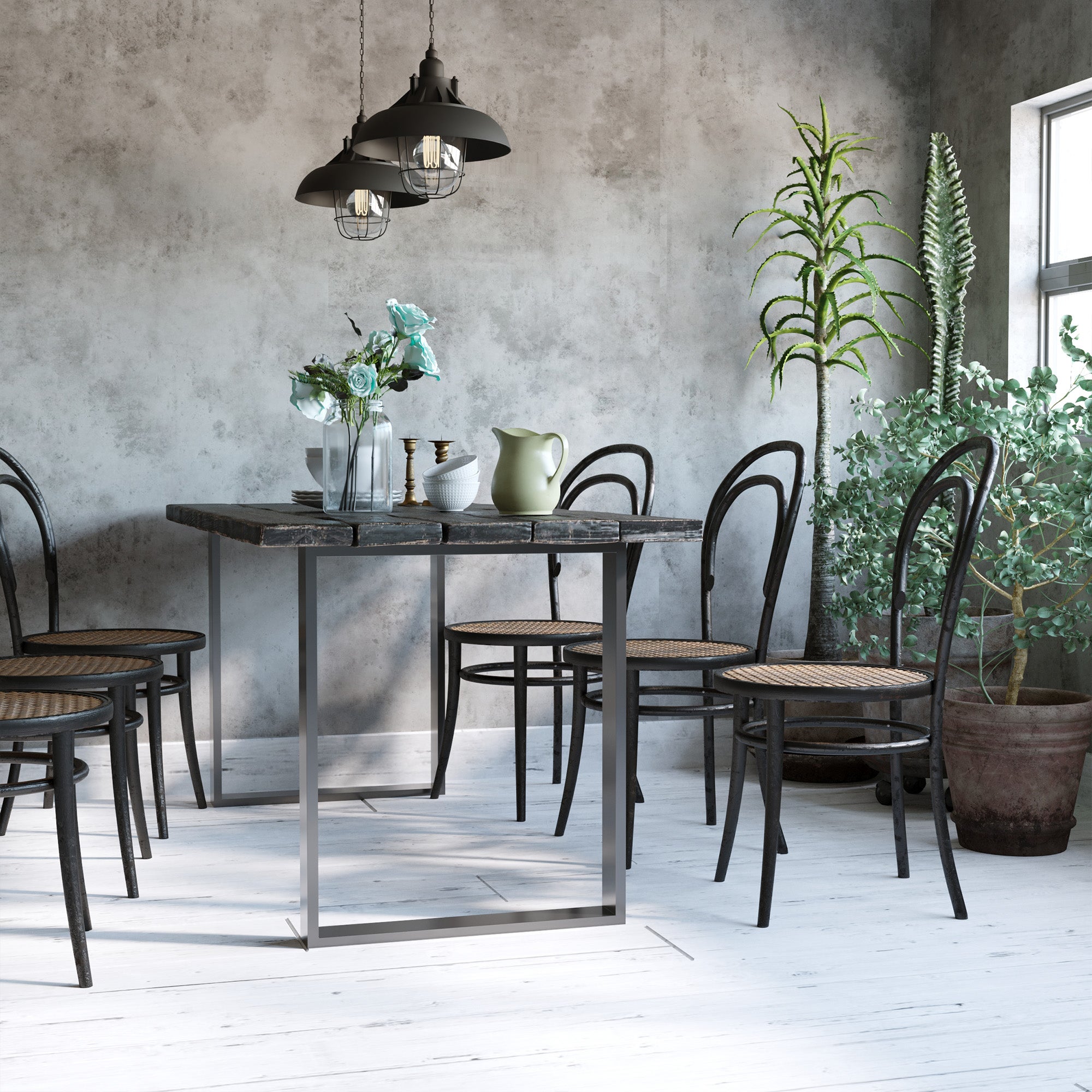 Pieds de table Acier HOMCOM - 2