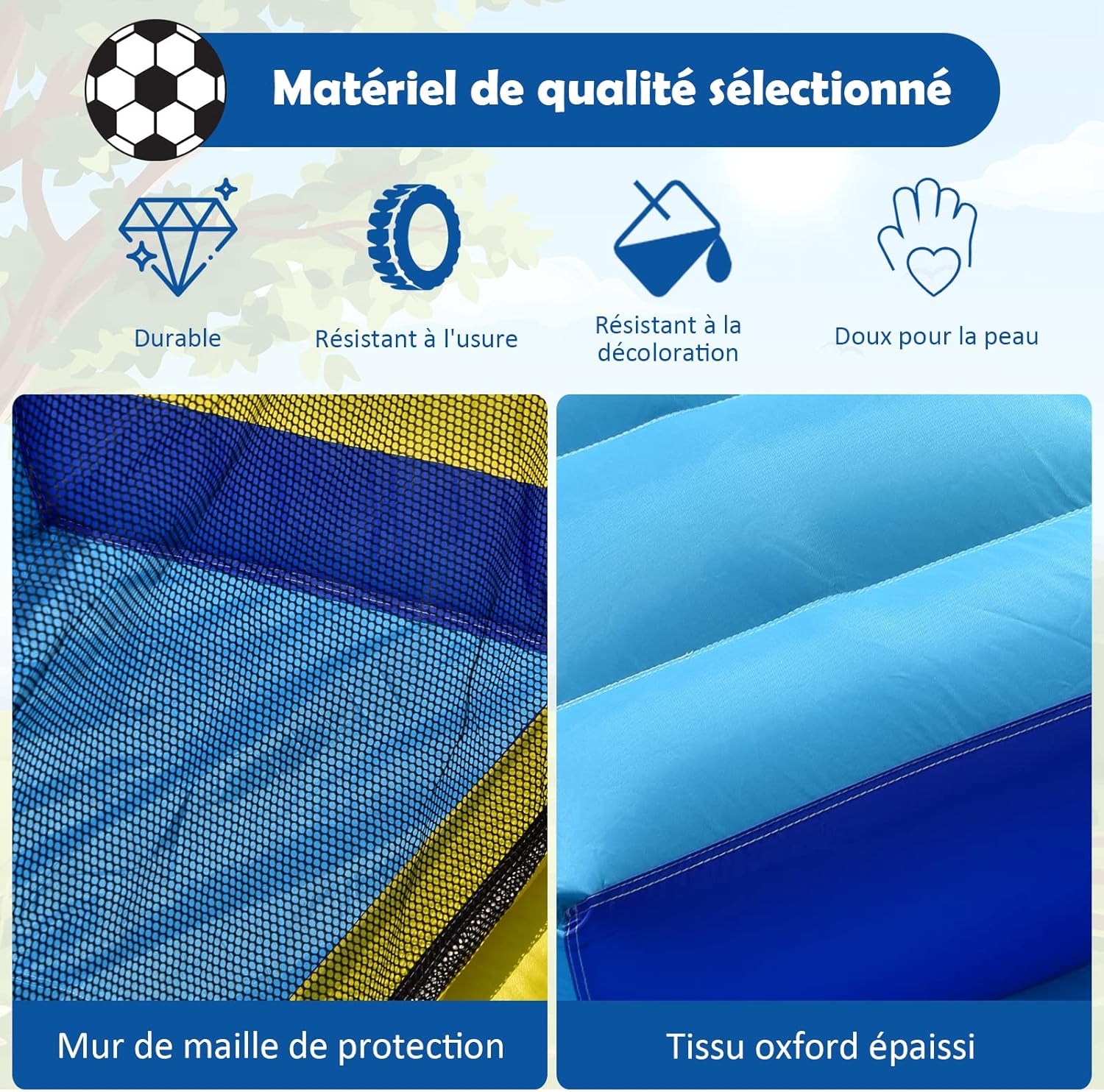 Castelo Inflável com Soprador 680W, Escorrega Aquático, Parede de Escalada, Piscina, Campo de Futebol Jogo de Dardos para Crianças 3-12 Anos - 8