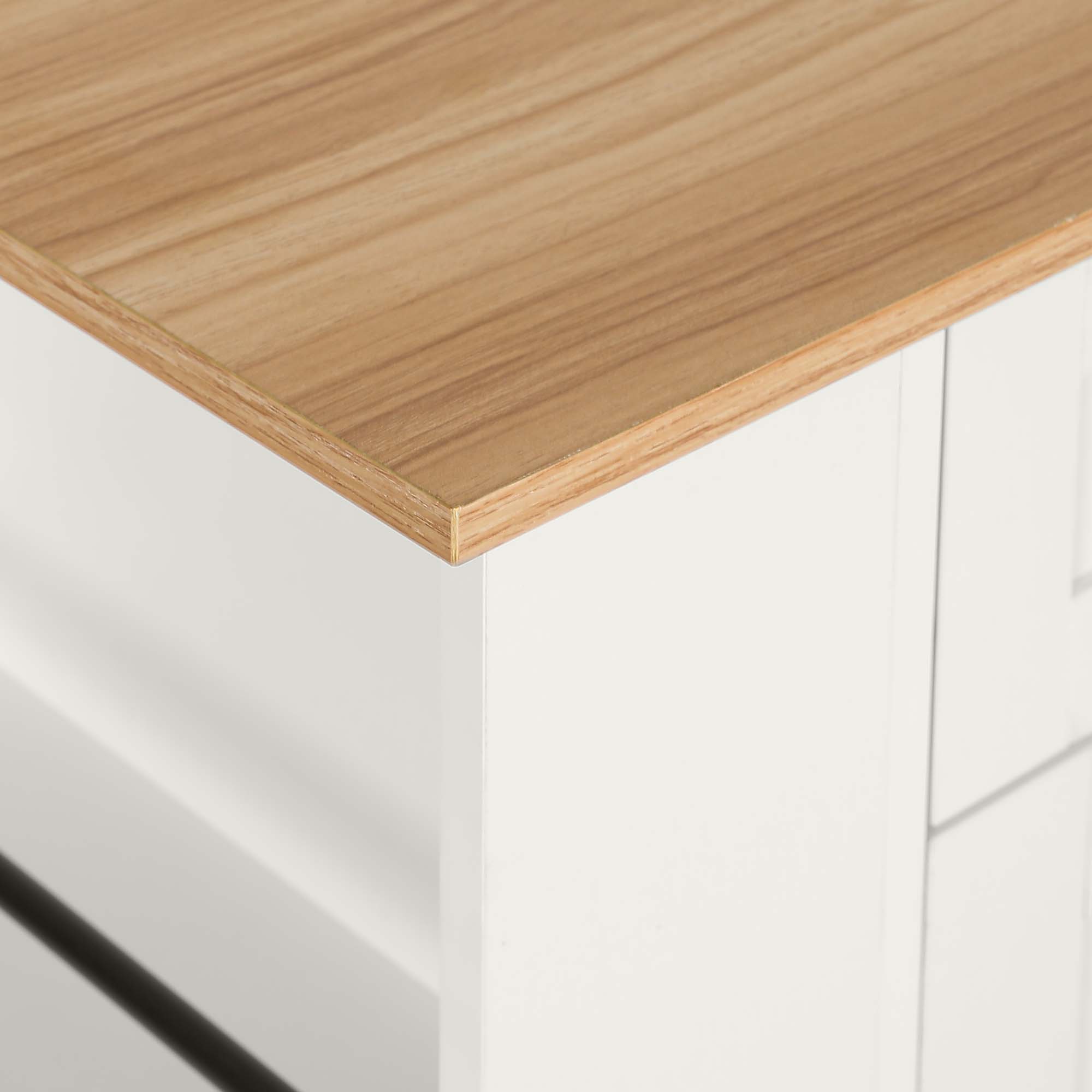 YITAHOME Buffet de cuisine multi-rangement avec Space de Poubelle - 1 Tiroir - Rangement latéral - Blanc - 8