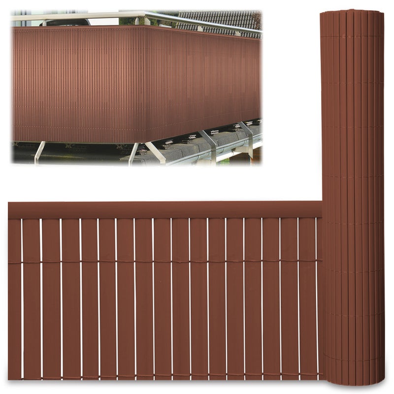 Clôture PVC Laneetal 80x500cm - Brise-Vue Balcon/Jardin - Résistant UV Et Intempéries - Gris