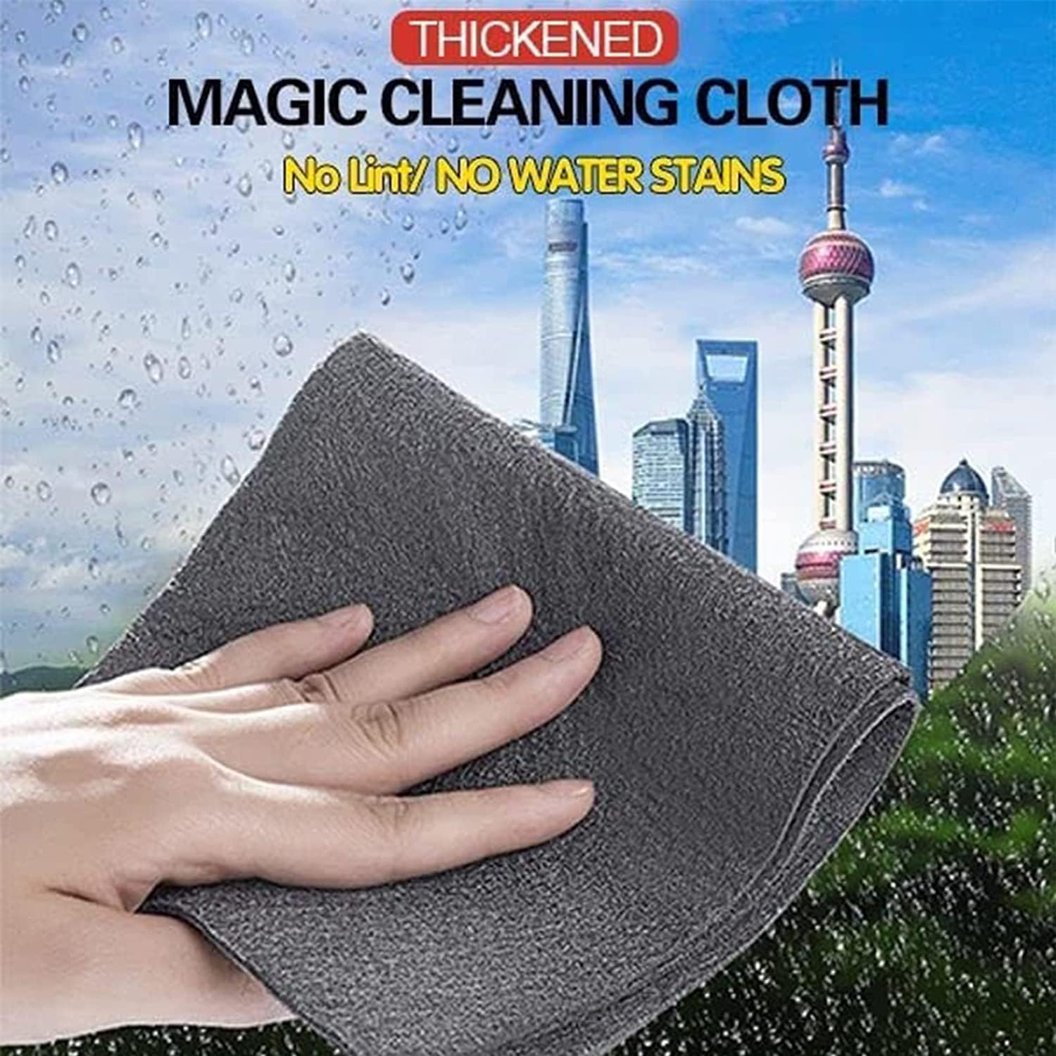Chiffon de nettoyage magique épaissi, chiffons de nettoyage réutilisables (7,9 * 11,8 pouces, gris-15 pièces) - 3