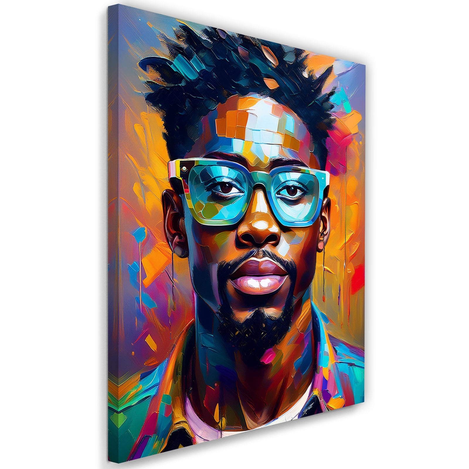 Obraz na płótnie, Nowoczesny Mężczyzna Okulary Pop Art 80x120