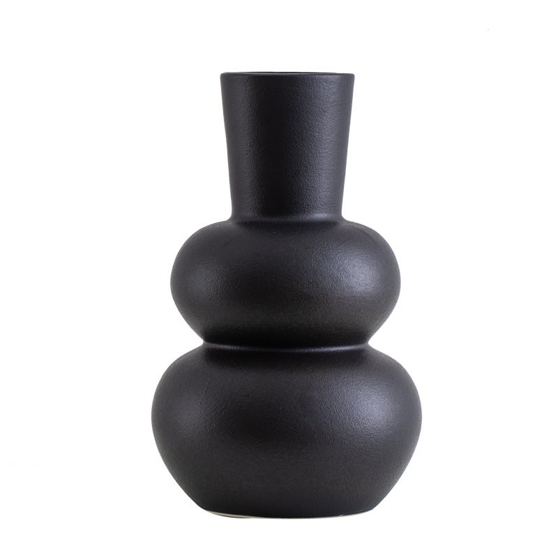 Matowy czarny wazon na kwiaty – elegancki ceramiczny wazon na bukiety – designerski wazon – dekoracyjny wazon na rośliny i kwiaty