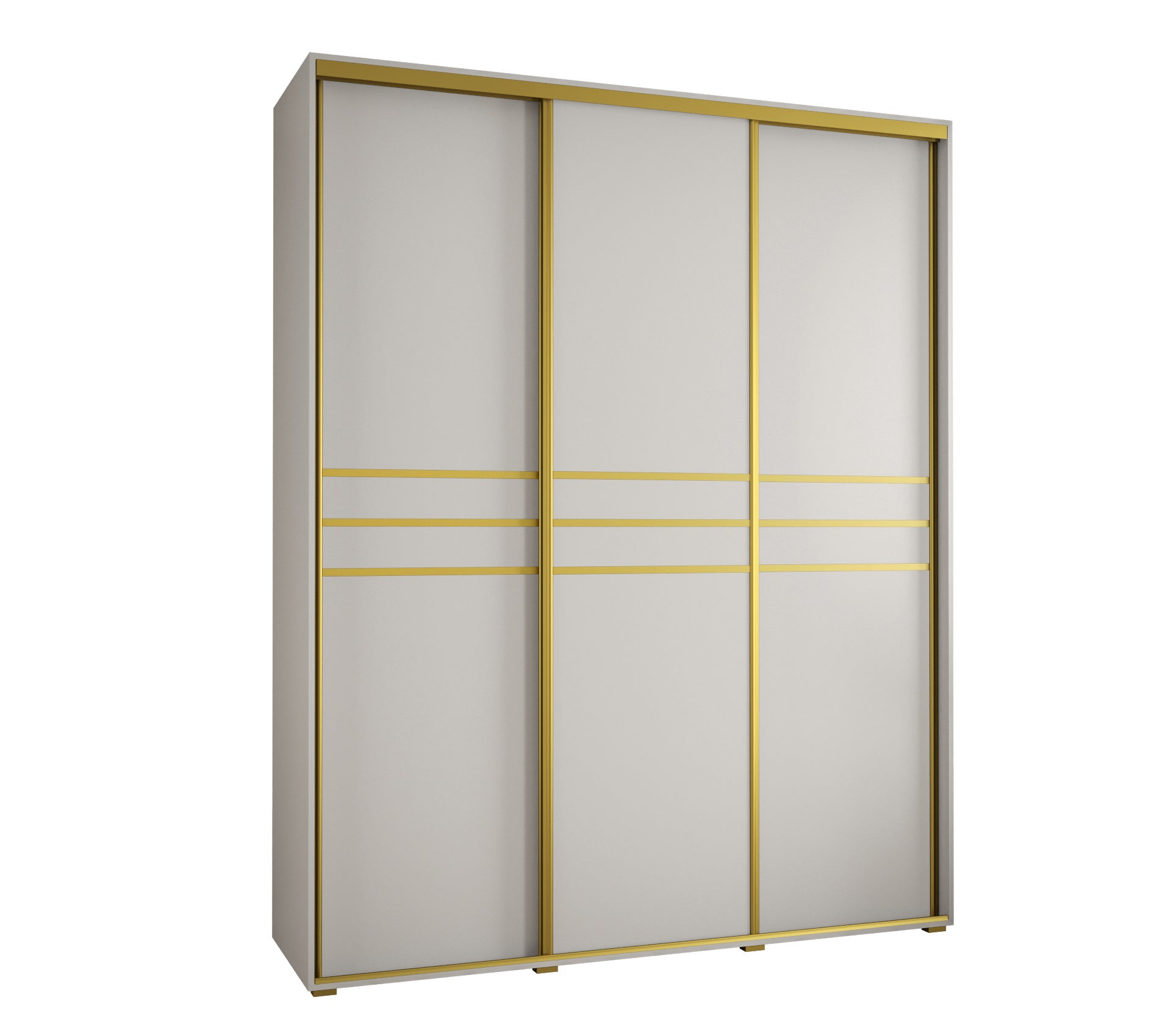 Szafa przesuwna wysoka Davos 10 200 x 60 x 235,2 cm biały + biały + u. złoty - Abiks Meble