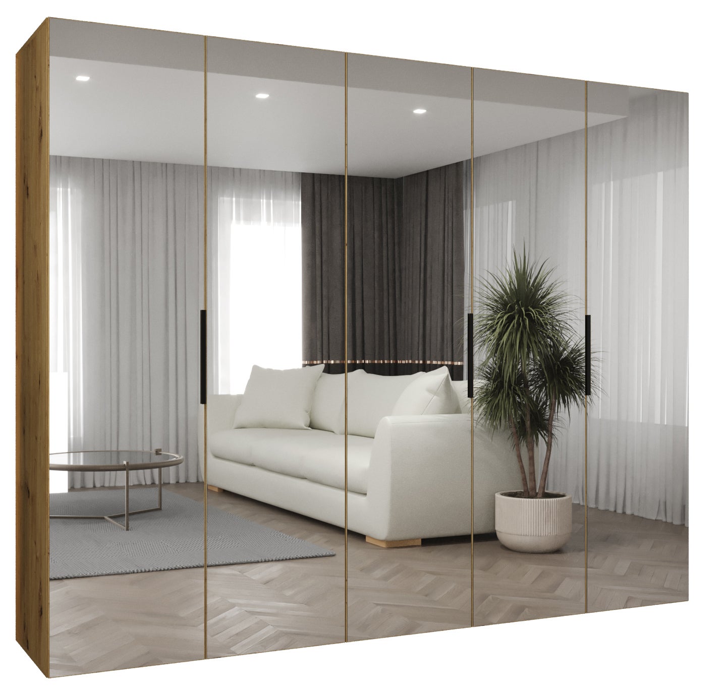 Szafa uchylna otwierana Marbella 3 250 x 52 x 202 cm artisan + u. czarny Abiks Meble
