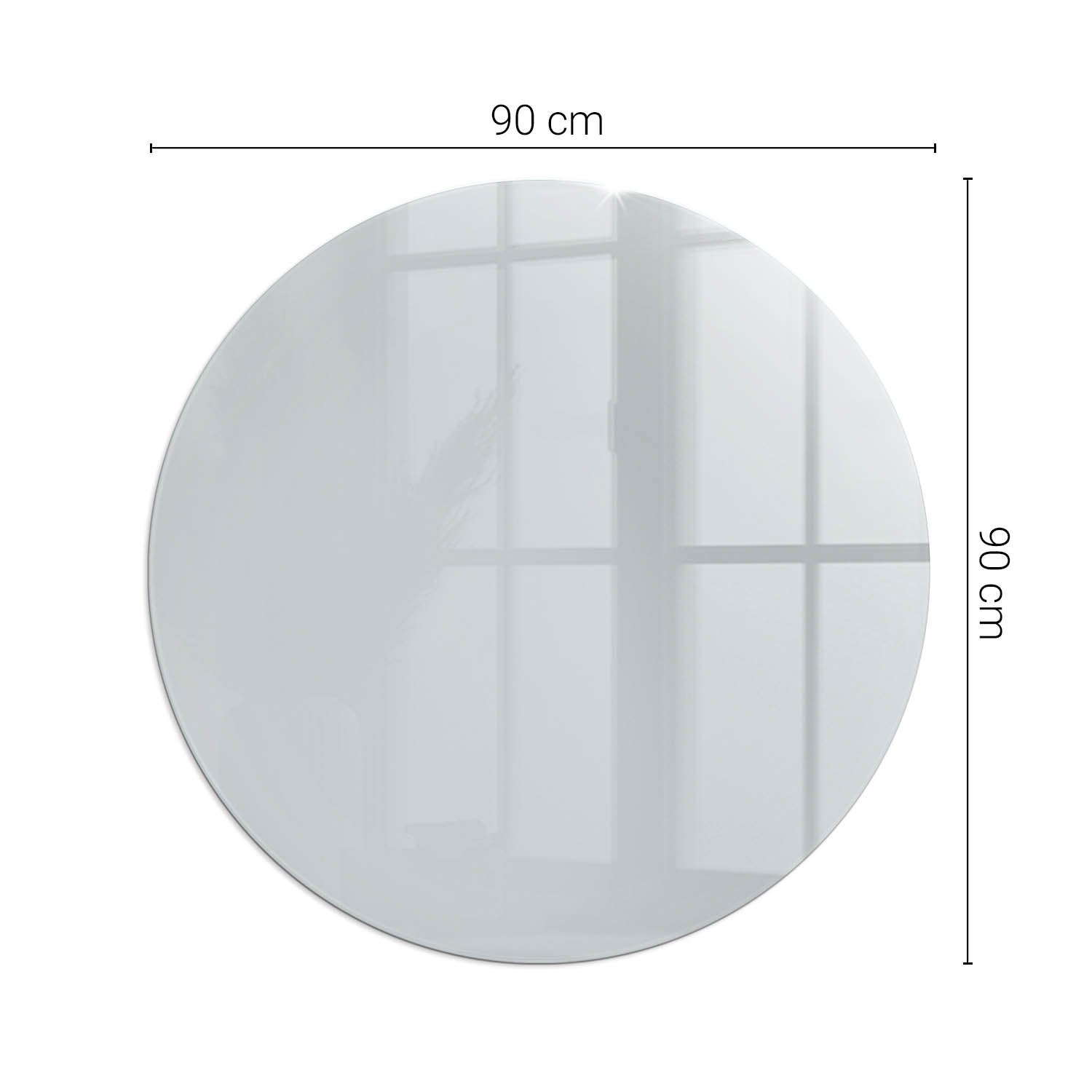 Okragła podkładka na podłogę ze szkła hartowanego - fi 90 cm - Kolor Szary - TULUP - 2