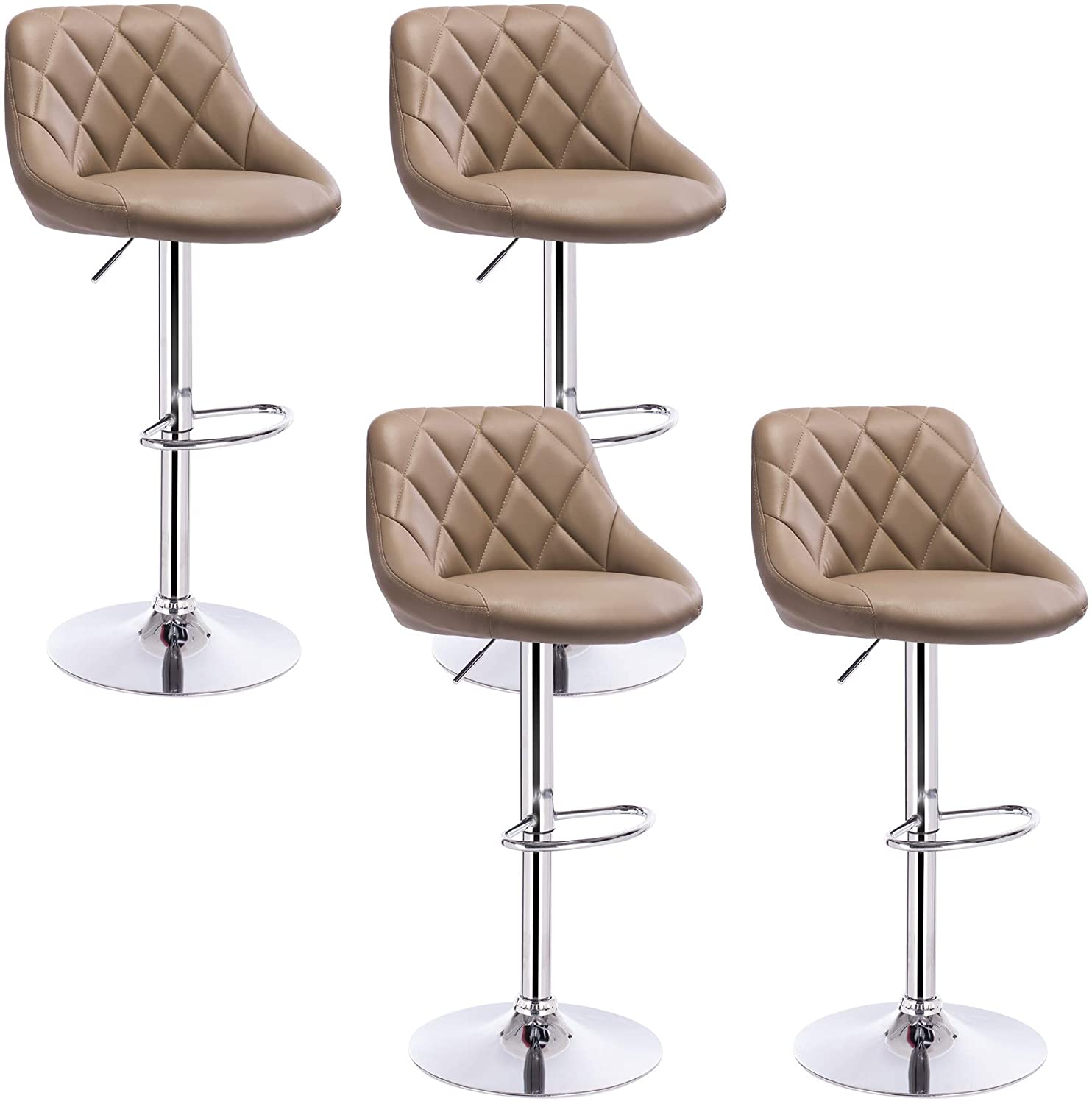 WOLTU lot de 4 Tabouret de bar avec repose-pieds.hauteur réglable. en ...
