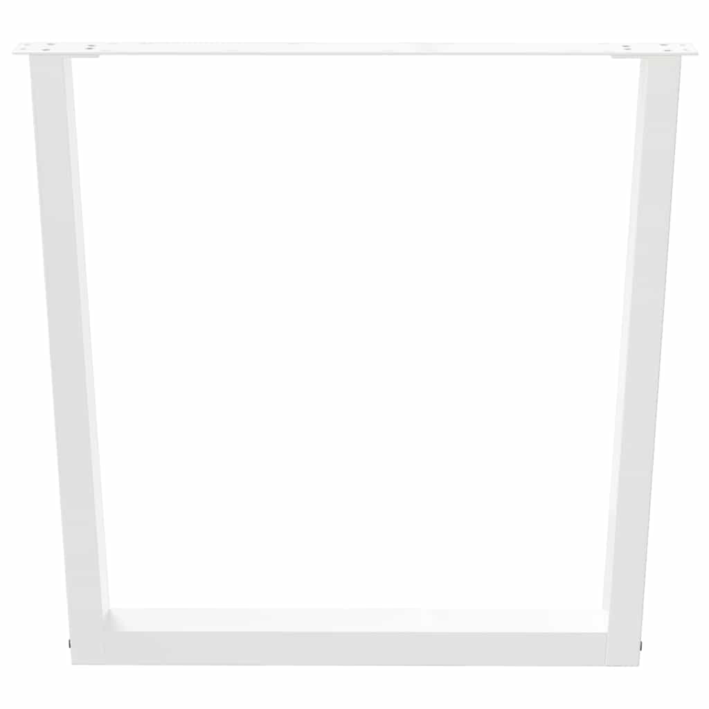 Maison Exclusive - Pieds de table à manger en V 3 pièces Blanc 90 x (72-73,3) cm Acier - 5