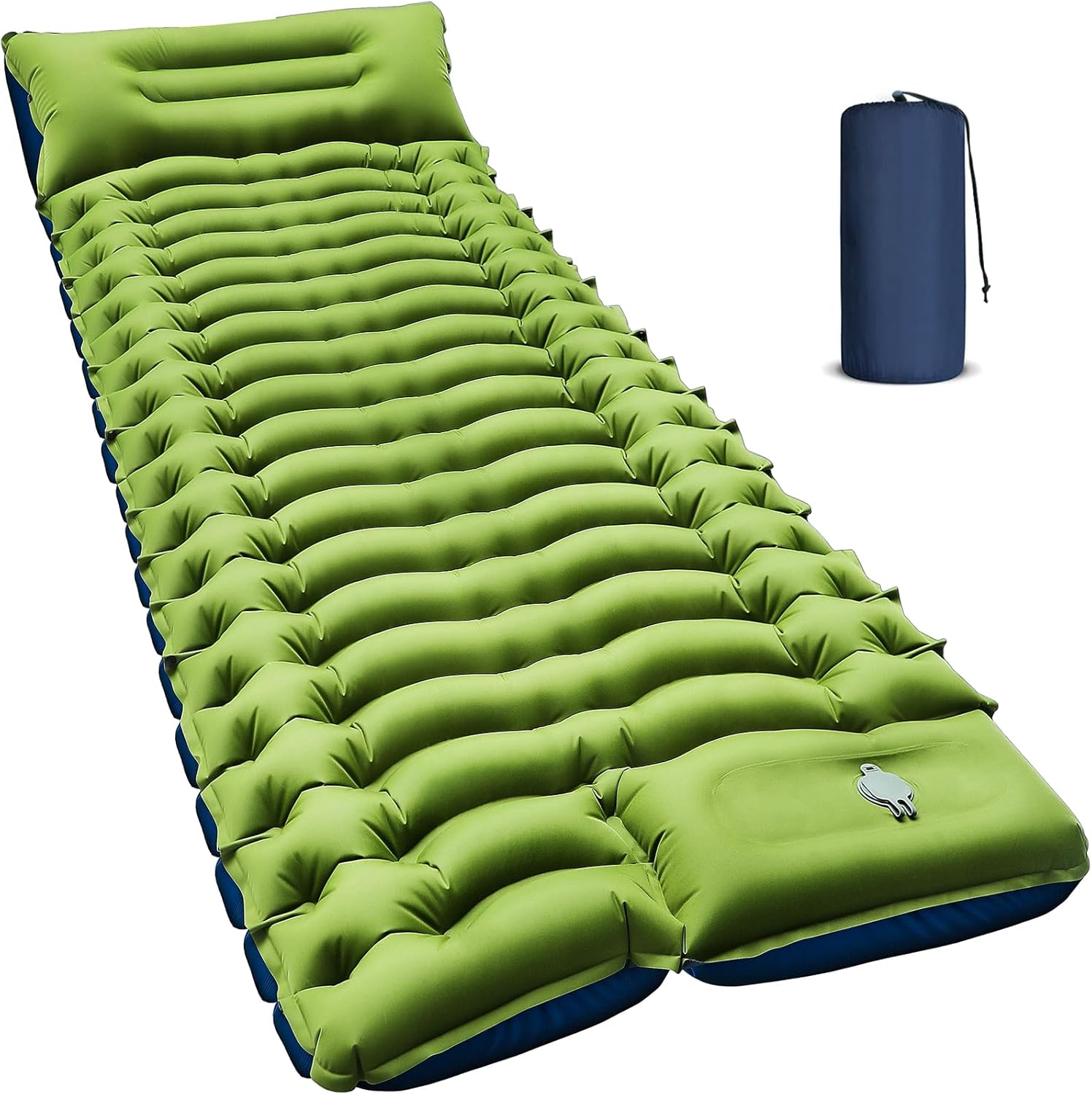 Matelas Camping Autogonflant 195x70x10 Cm, 1000g, Avec Pompe Intégrée