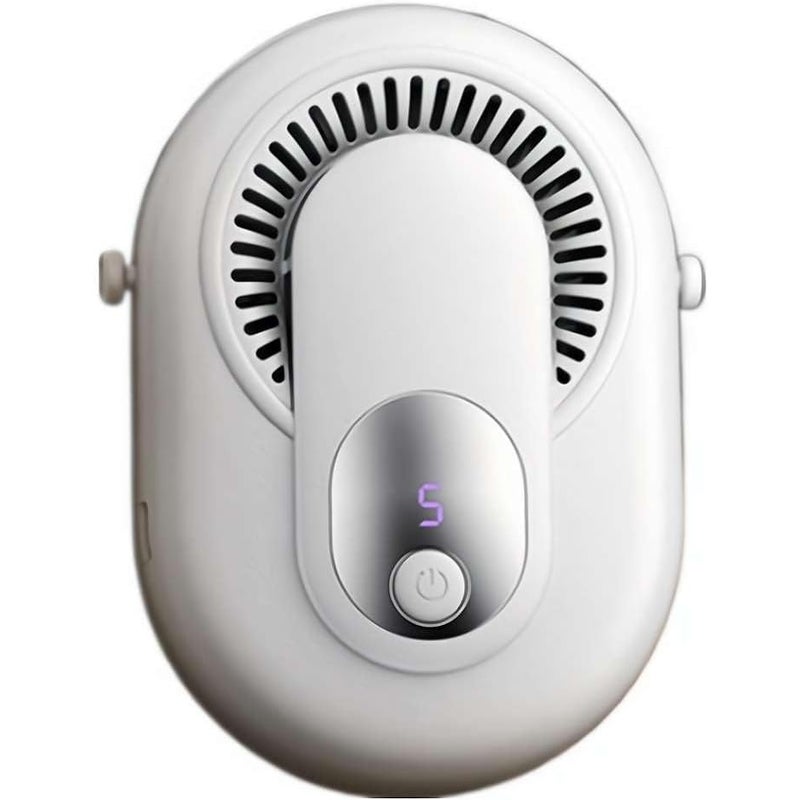 Przenośny wentylator, noszony na pasie, wiszący na szyi, odpowiedni do użytku na zewnątrz i na kempingu (biały)