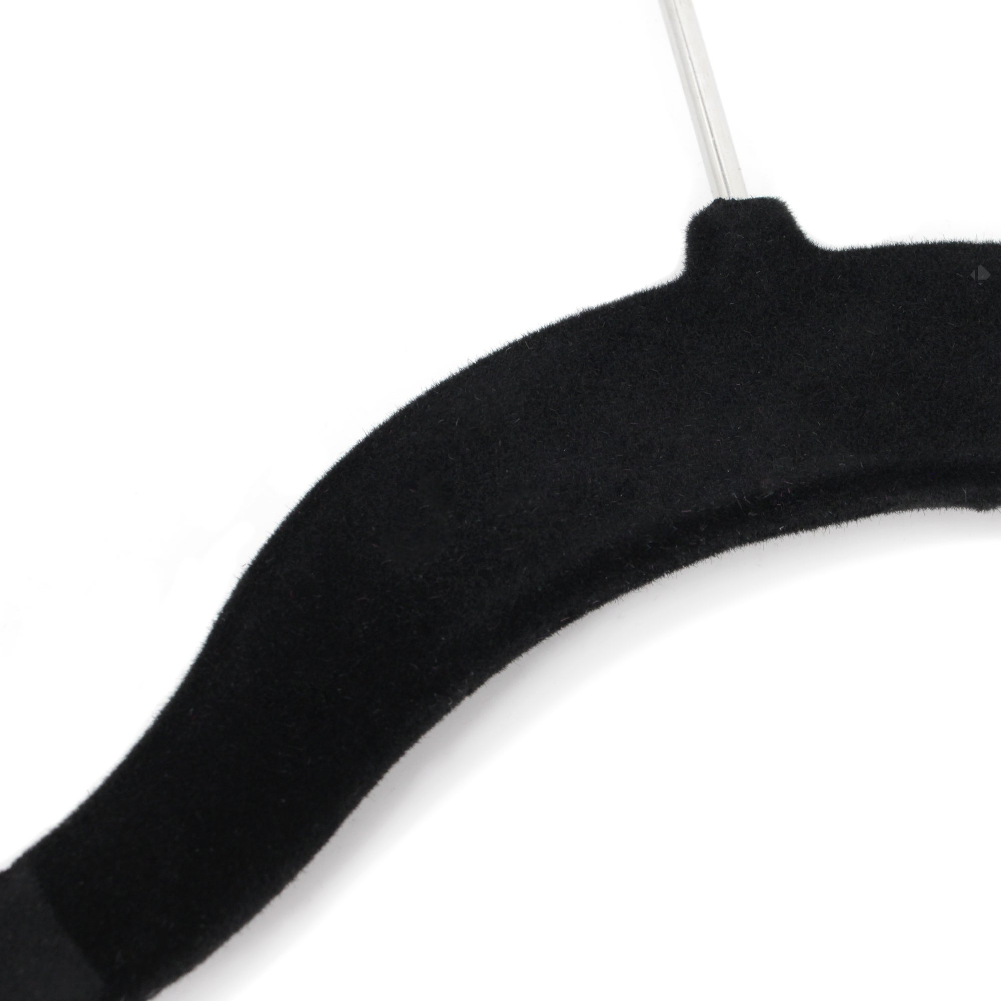 Lot de 5 Cintres avec barre floqué velours Noir - 3