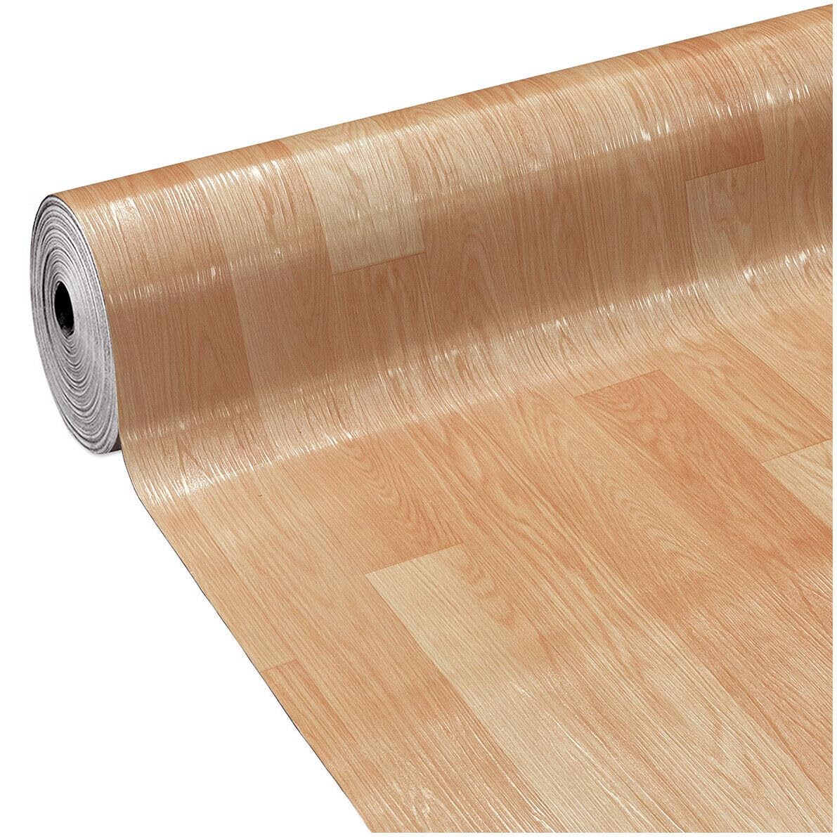 Suelo en pvc 100x1500 cm revestimiento rollo de vinilo 31 dimensiones efecto madera natural a listones (f)