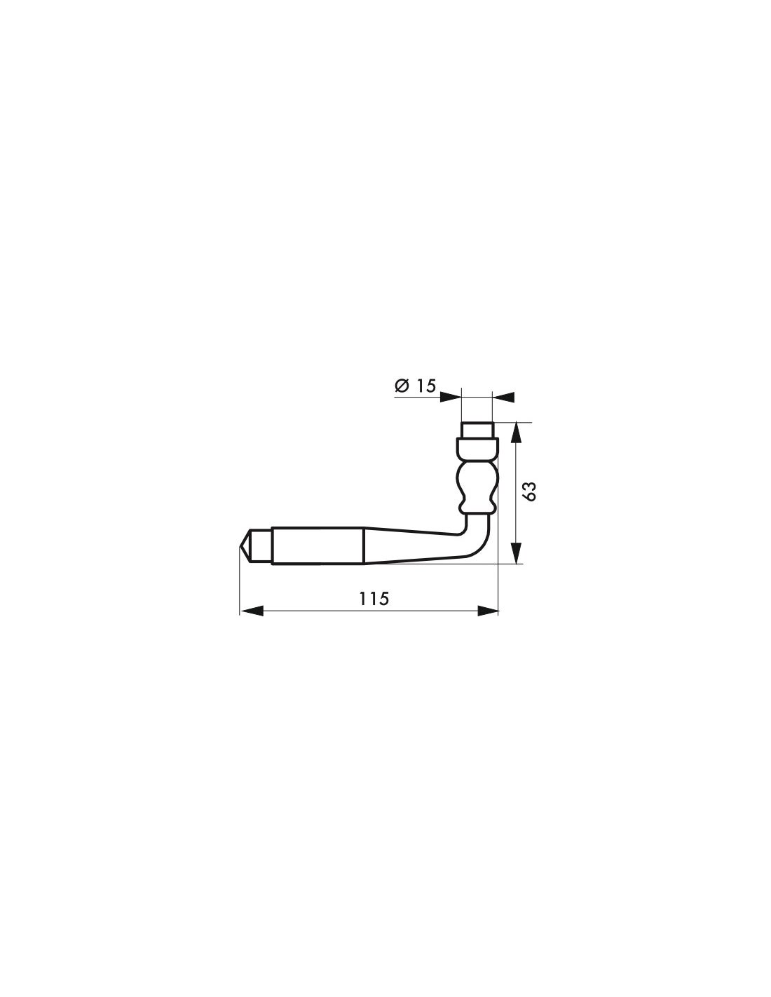 THIRARD - Paire de béquilles fil torsadé pour porte, carré 7 x 70mm, fourreau adaptateur 8mm, laqué noir - THIRARD - 2
