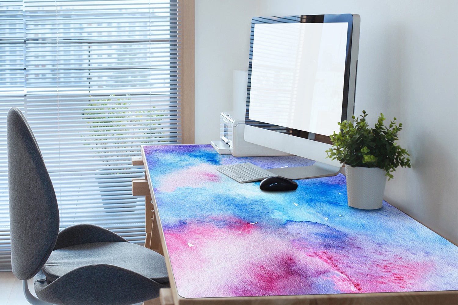 Podkładka na biurko abstrakcyjne chmury 90x45 cm, nowoczesna mata ochronna – Tulup - 4