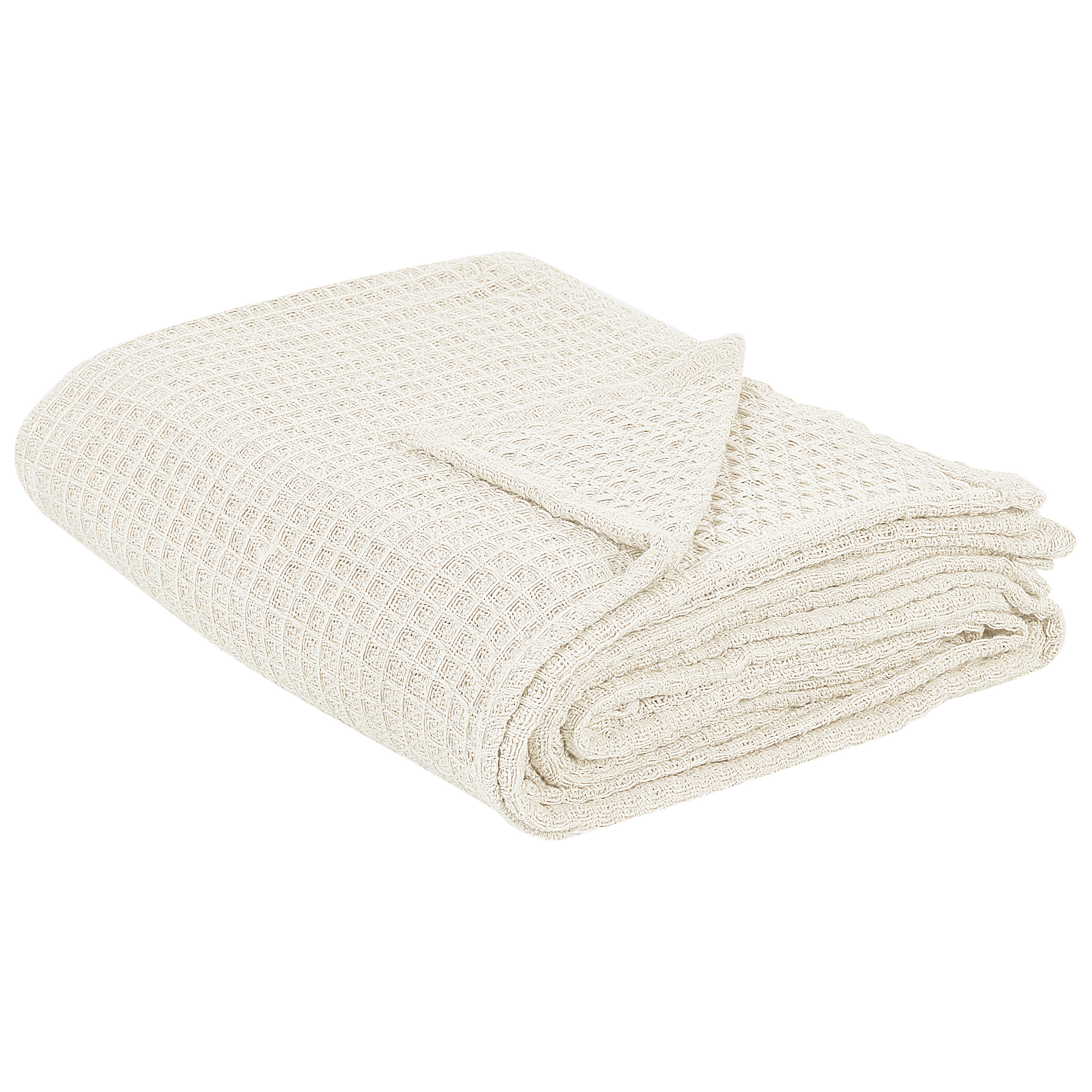 Dessus De Lit En Coton Crocheté Fait Main - 140x220 Cm - Blanc Lavable Machine