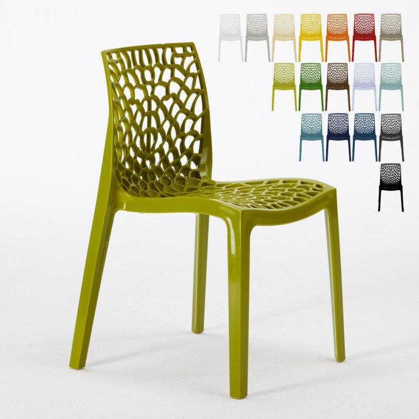 Sedia Impilabile GRAND SOLEIL Upon Gruvyer | Verde Brillante, In Polipropilene, 51x52x81 Cm