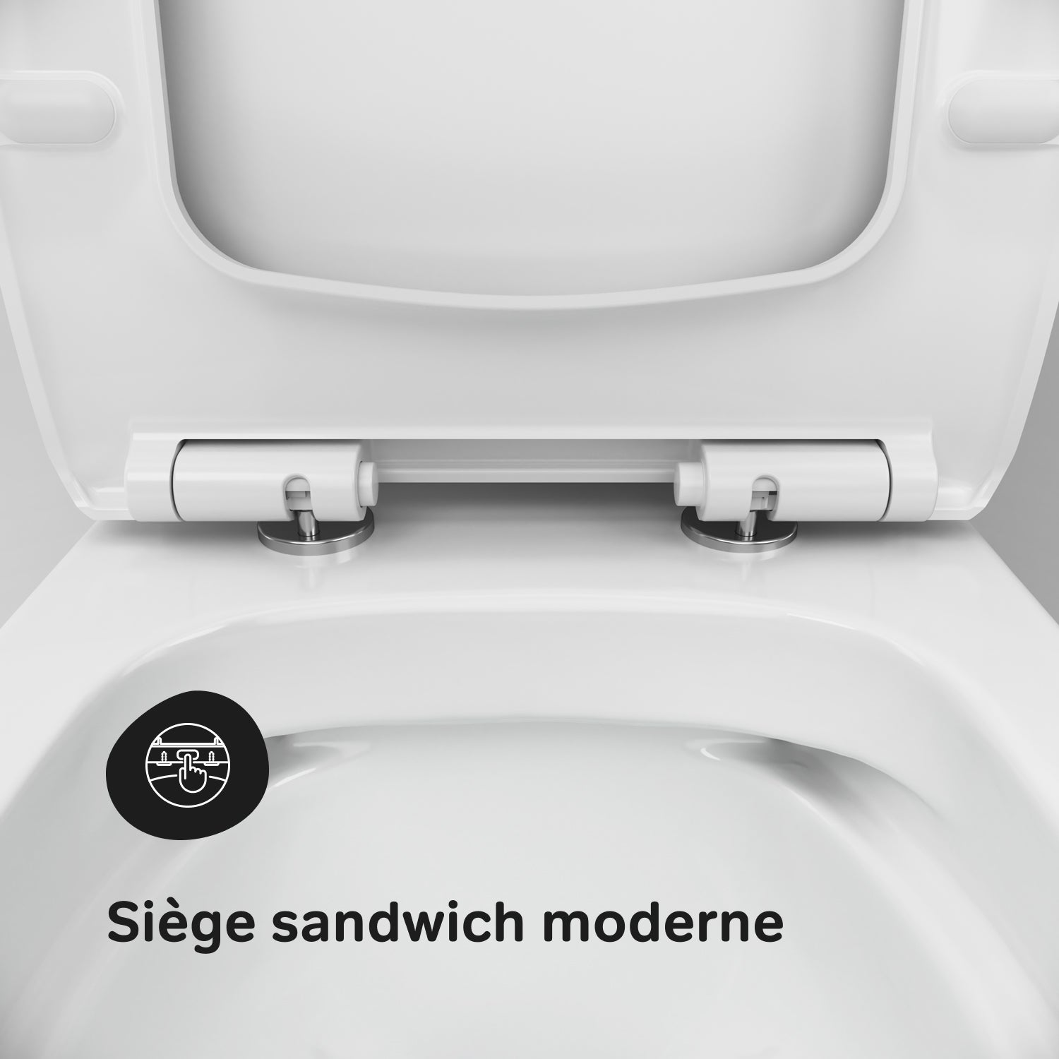Pack WC à poser sortie horizontale sans bride, Gem, avec couvercle de siège Softclosing FlashClean CGA8601PSC Blanc AM.PM - 6