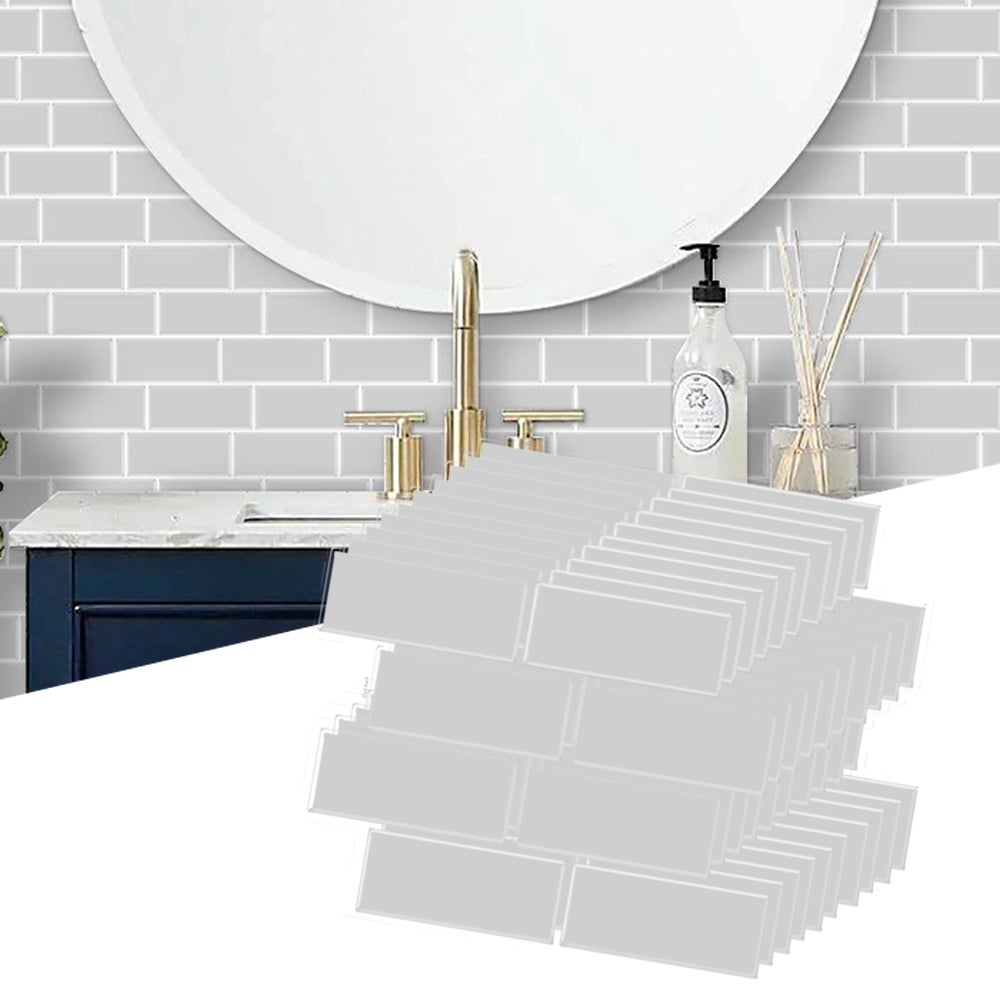 Smart Tiles Piastrelle Autoadesive 3D – 5 Fogli 56x20 Cm – Effetto Backsplash Per Cucina E Bagno – Prodotto In Canada