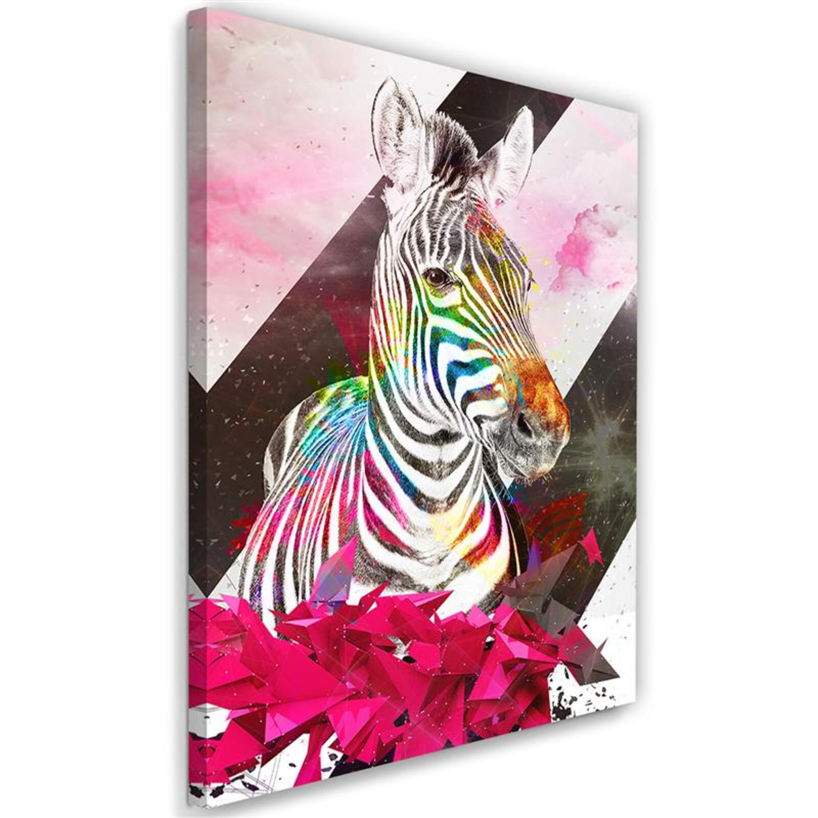 Obraz na płótnie, Abstrakcyjna zebra i kształty 40x60