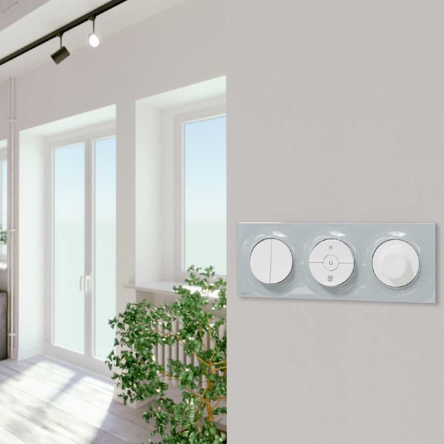 Interrupteur 3 positions pour VMC couleur blanc gamme ODACE - Schneider - 4